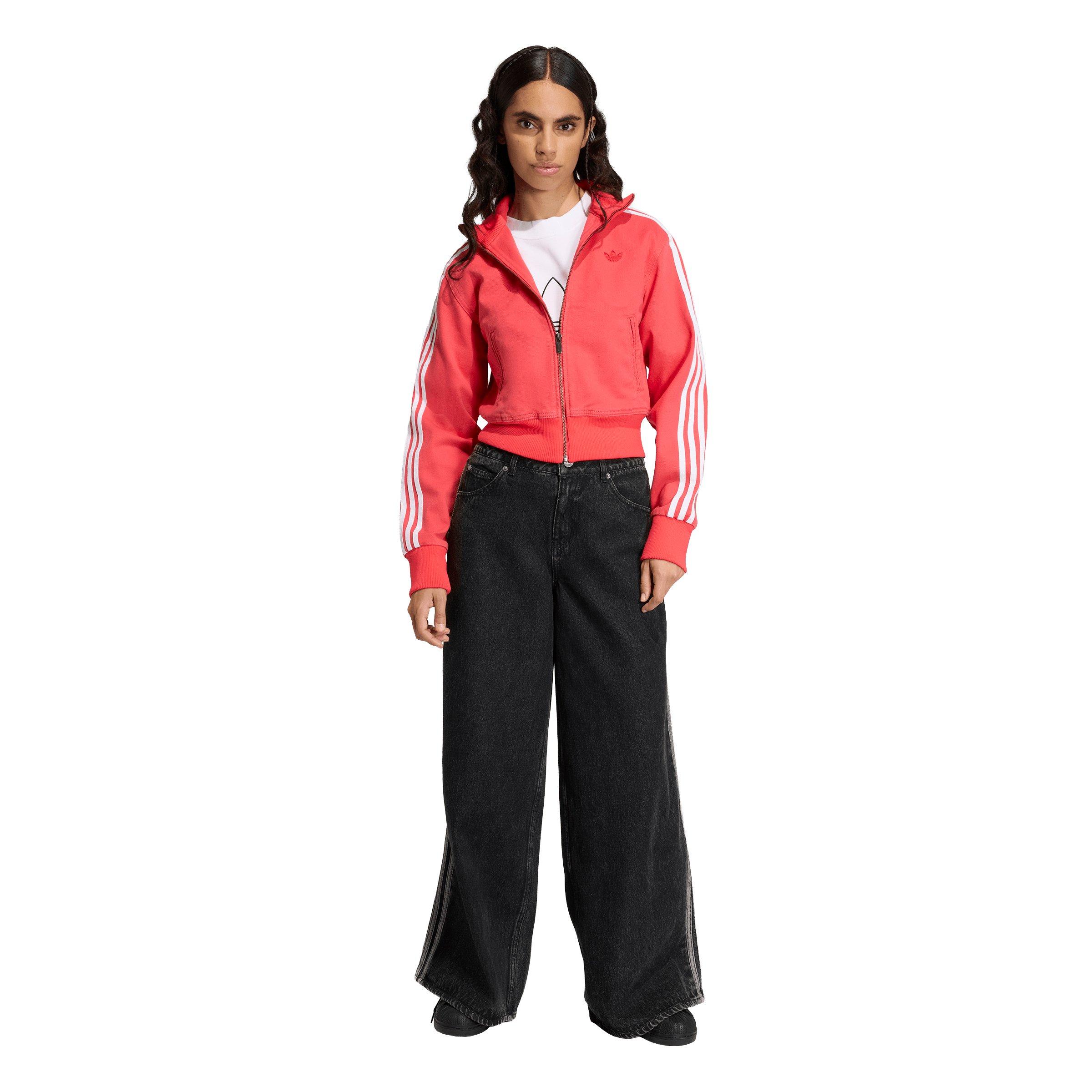 adidas Originals Women's Firebird Denim Track Jacket - Red - RED Thumbnail View 5