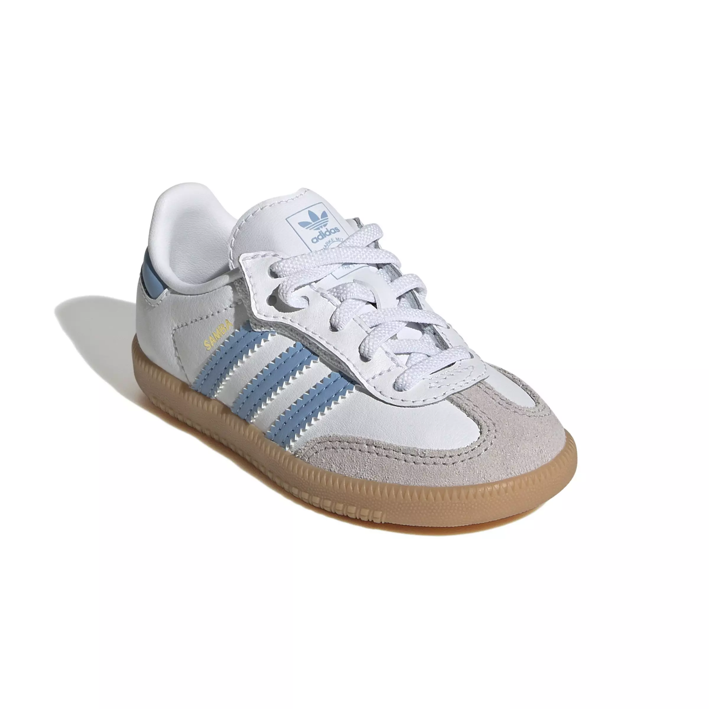 adidas Originals Samba OG Comfort Closure "Ftwr White/Ash Blue/Gum 3" Infant Boys' Shoe - WHITE/BLUE/GUM