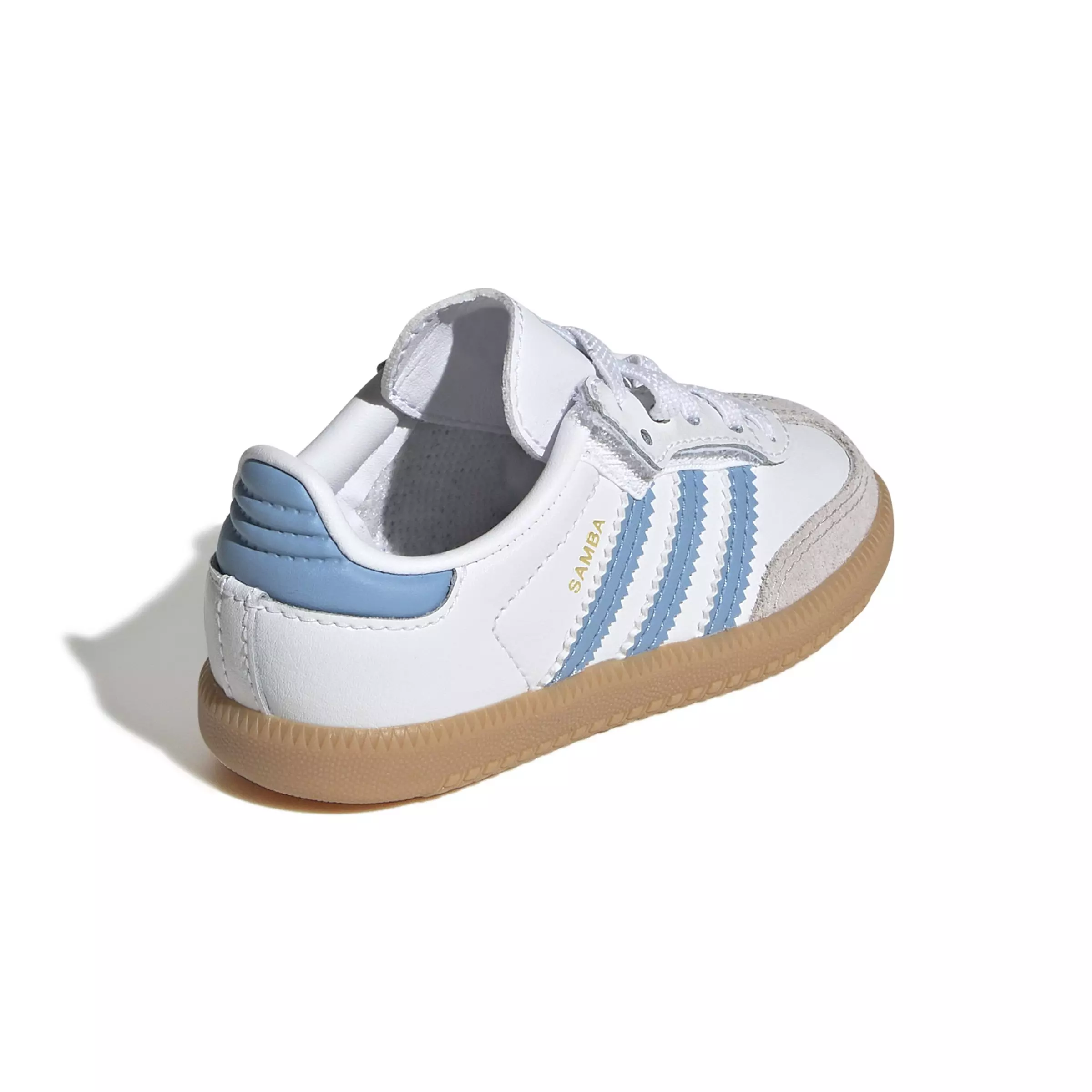 adidas Originals Samba OG Comfort Closure "Ftwr White/Ash Blue/Gum 3" Infant Boys' Shoe - WHITE/BLUE/GUM