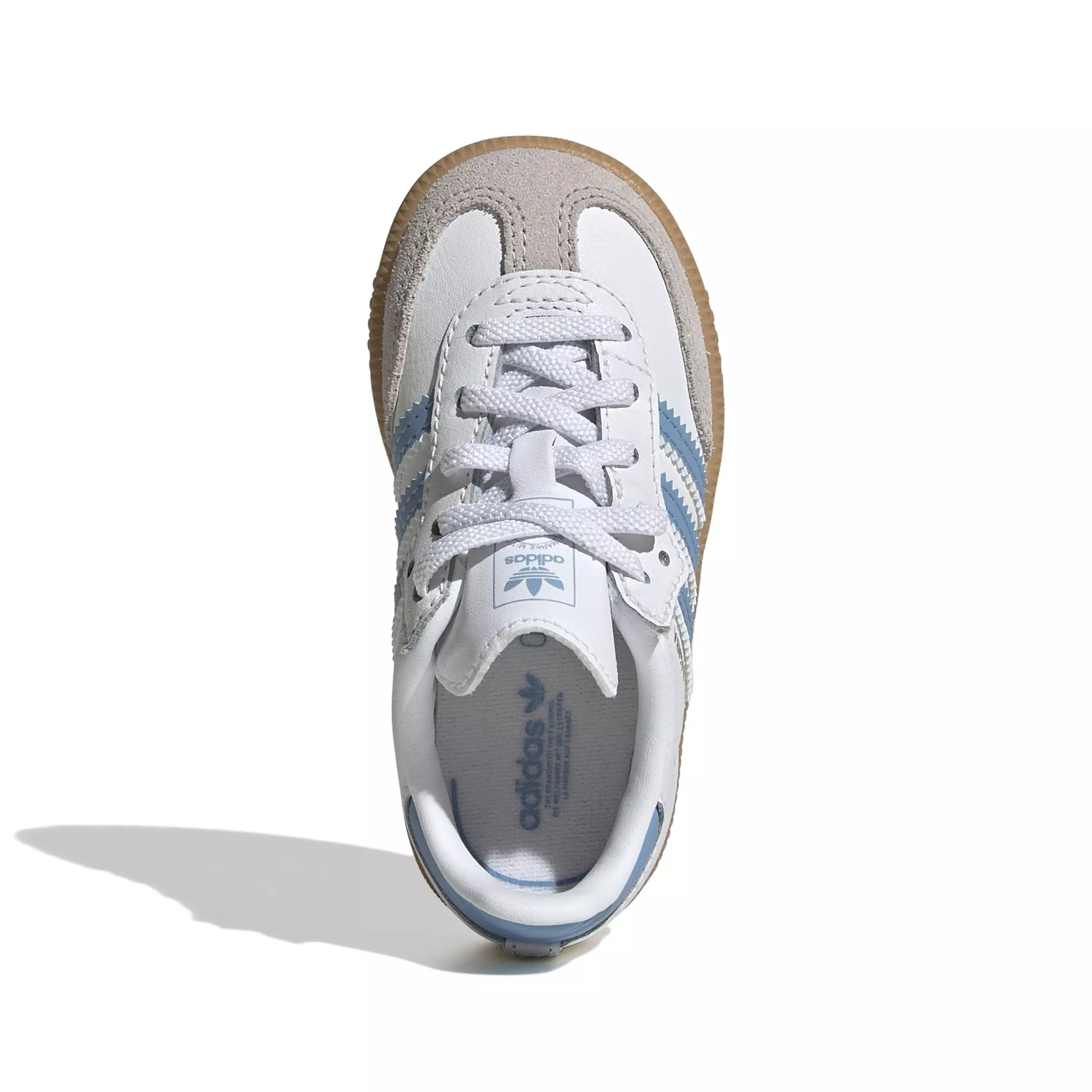 adidas Originals Samba OG Comfort Closure "Ftwr White/Ash Blue/Gum 3" Infant Boys' Shoe - WHITE/BLUE/GUM