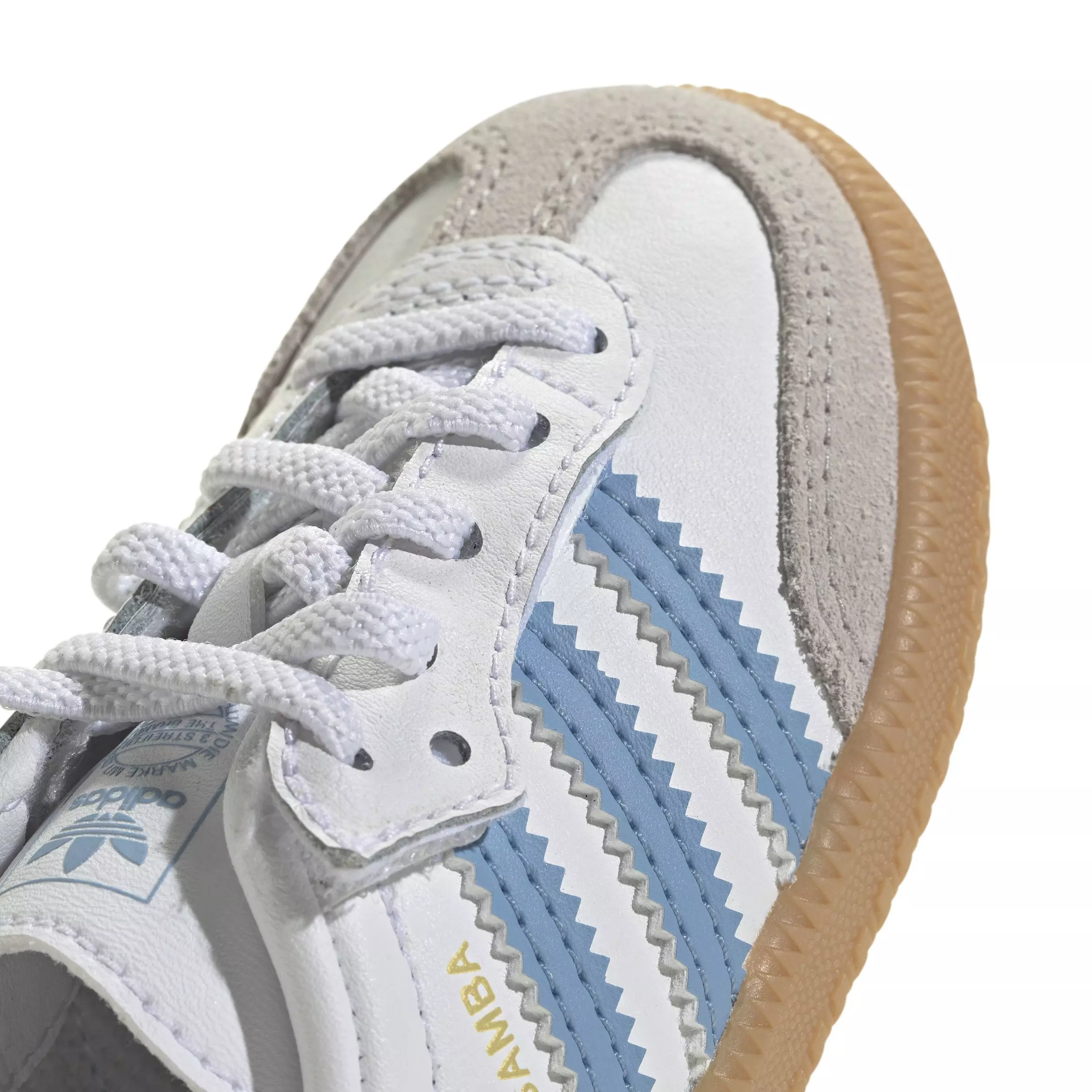 adidas Originals Samba OG Comfort Closure "Ftwr White/Ash Blue/Gum 3" Infant Boys' Shoe - WHITE/BLUE/GUM