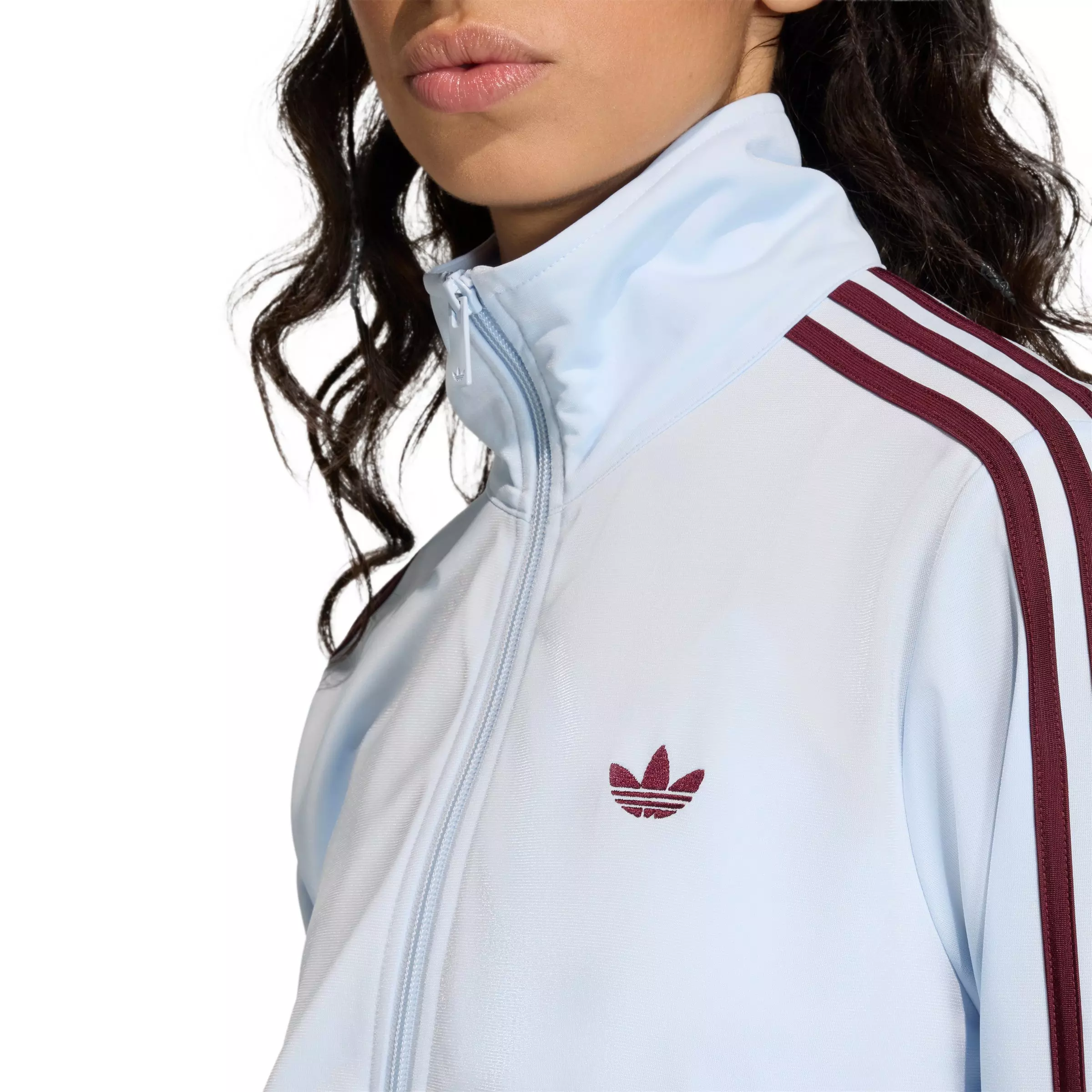 adidas Originals Women's Firebird Classic Track Top - Light Blue/Maroon - LIGHT BLUE/MAROOn