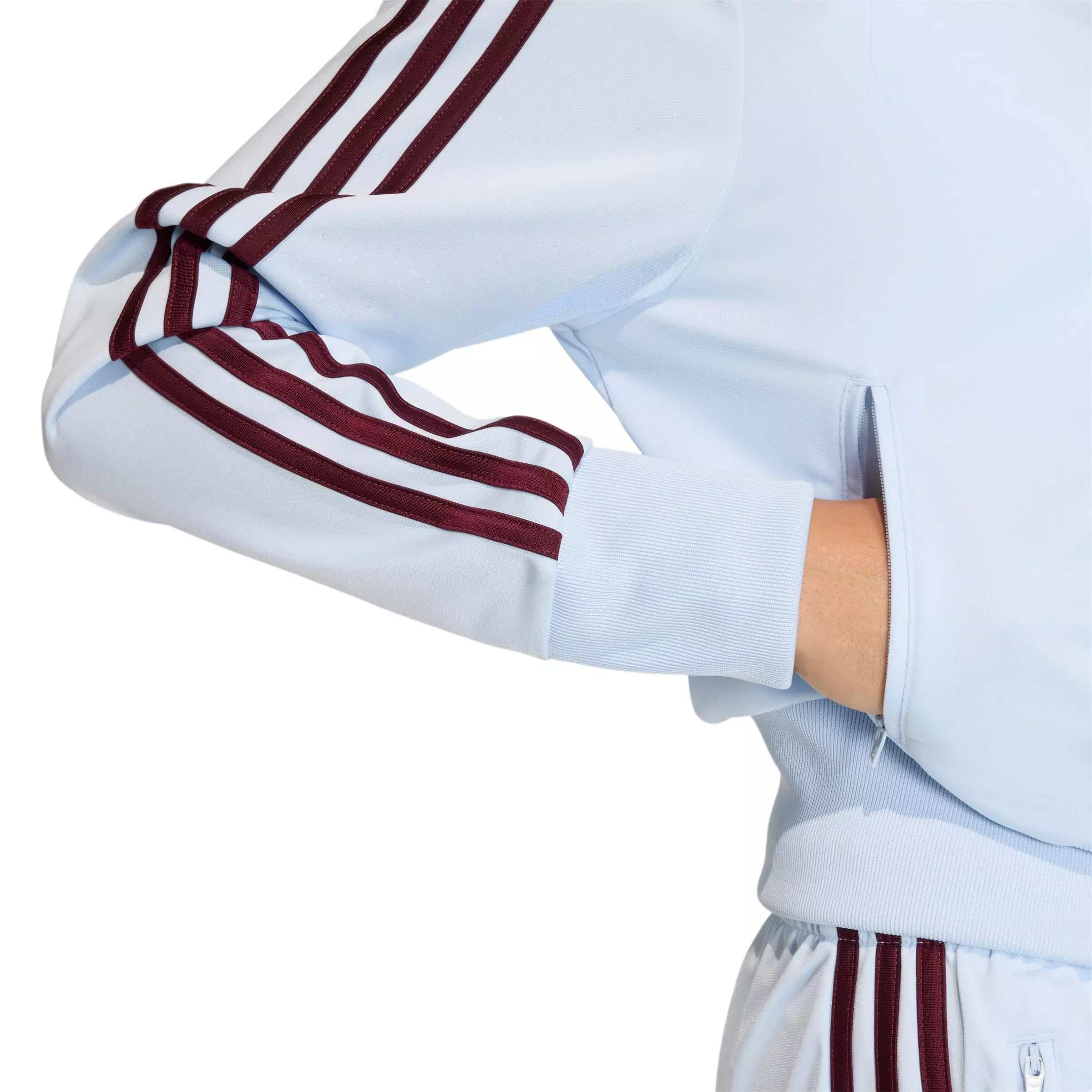 adidas Originals Women's Firebird Classic Track Top - Light Blue/Maroon - LIGHT BLUE/MAROOn