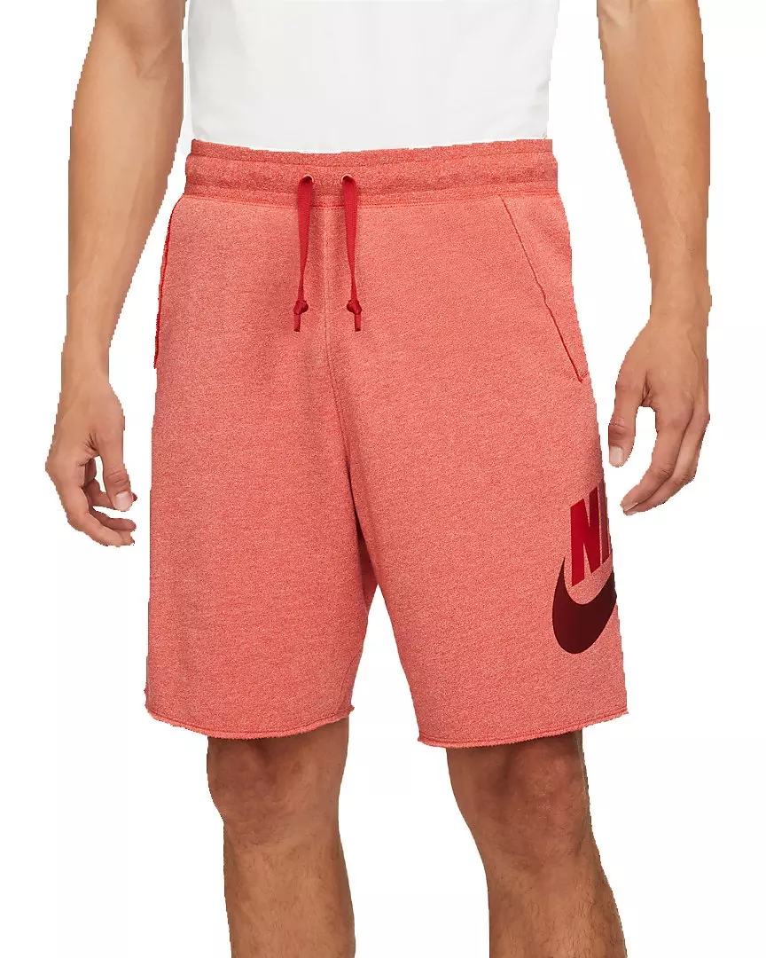 Nike Men's Sportswear Alumni Red French Terry Shorts - RED