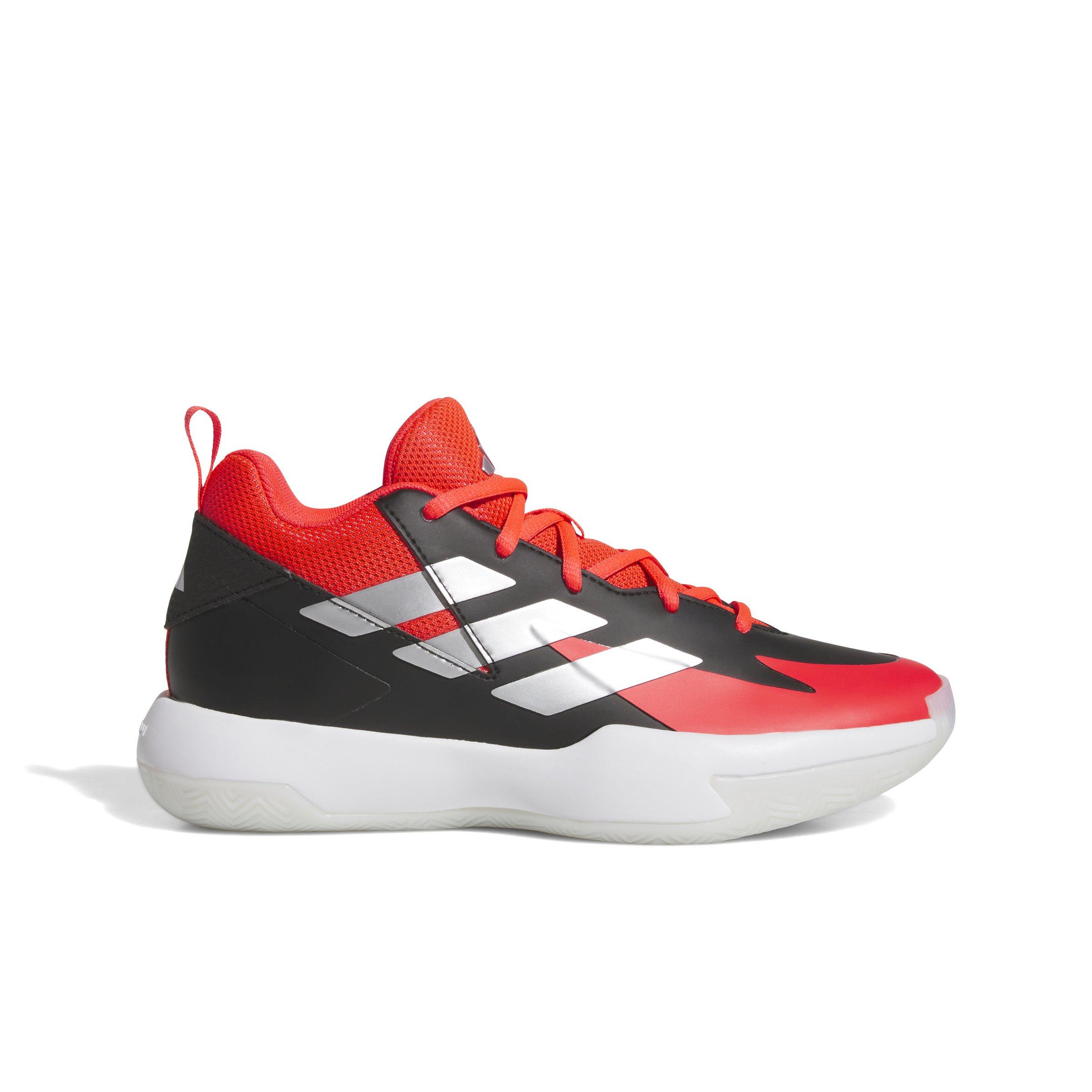 adidas Cross 'Em Up Select Grade School Boys' "White/Silver Metallic/Crystal White" Basketball Shoe