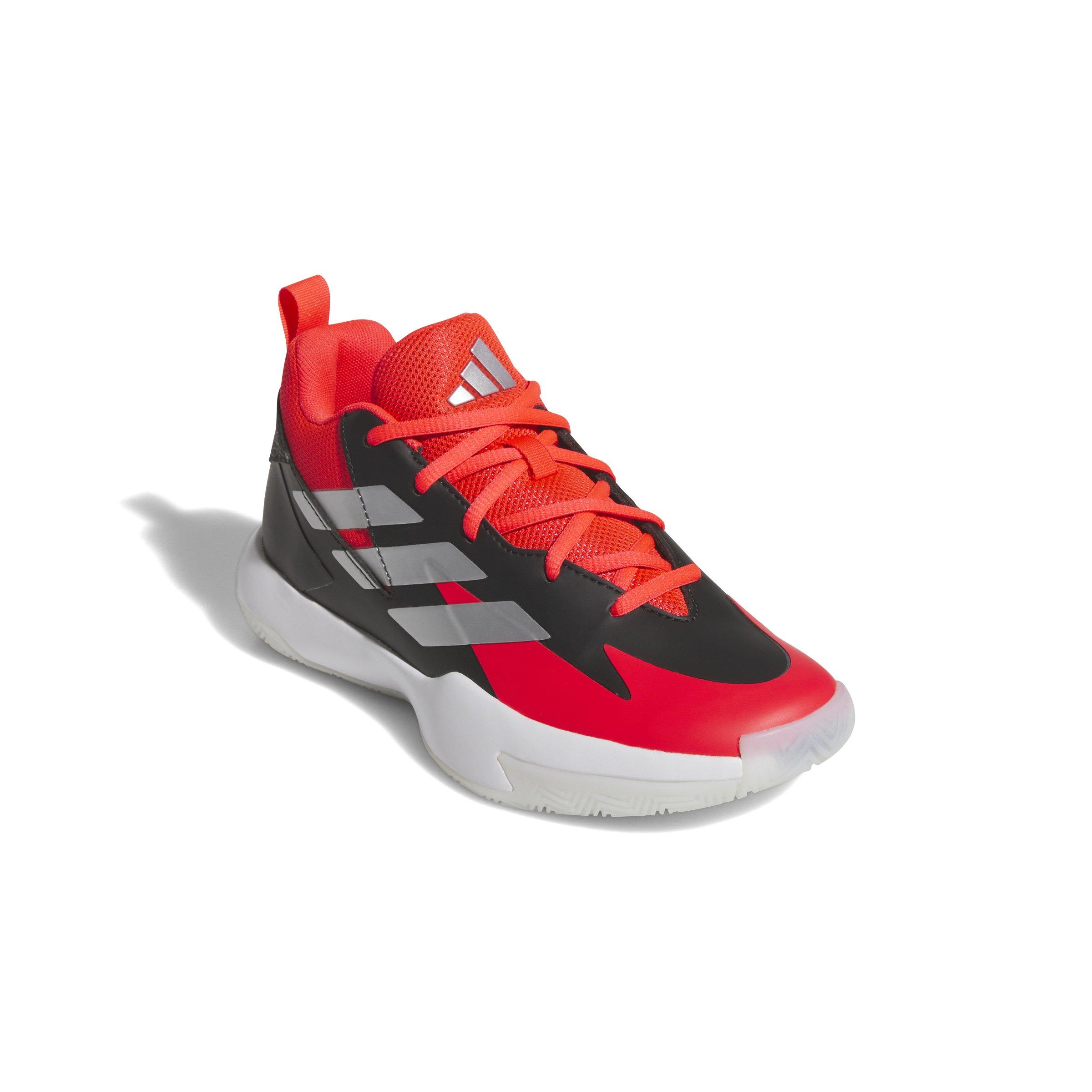 adidas Cross 'Em Up Select Grade School Boys' "White/Silver Metallic/Crystal White" Basketball Shoe