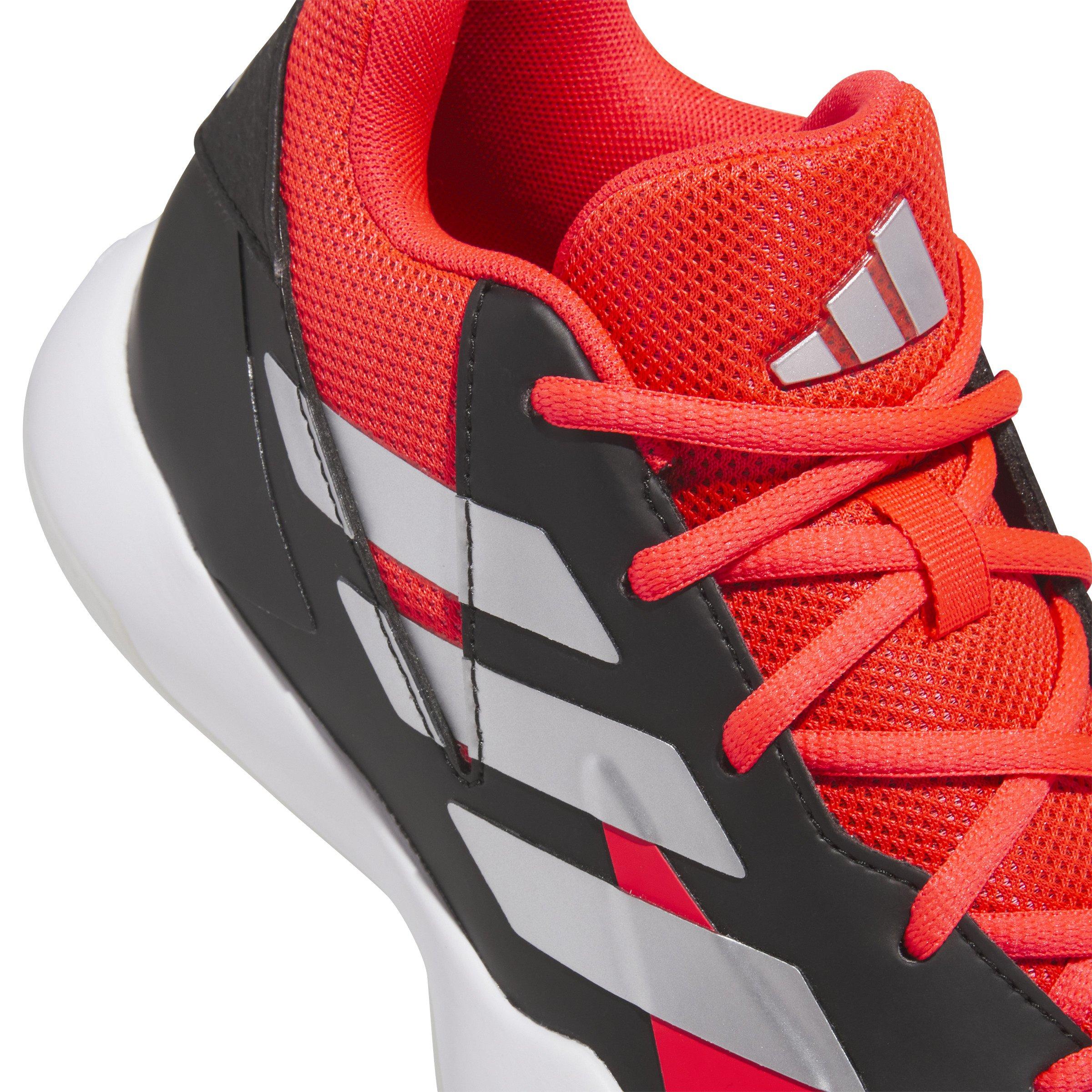 adidas Cross 'Em Up Select Grade School Boys' "White/Silver Metallic/Crystal White" Basketball Shoe
