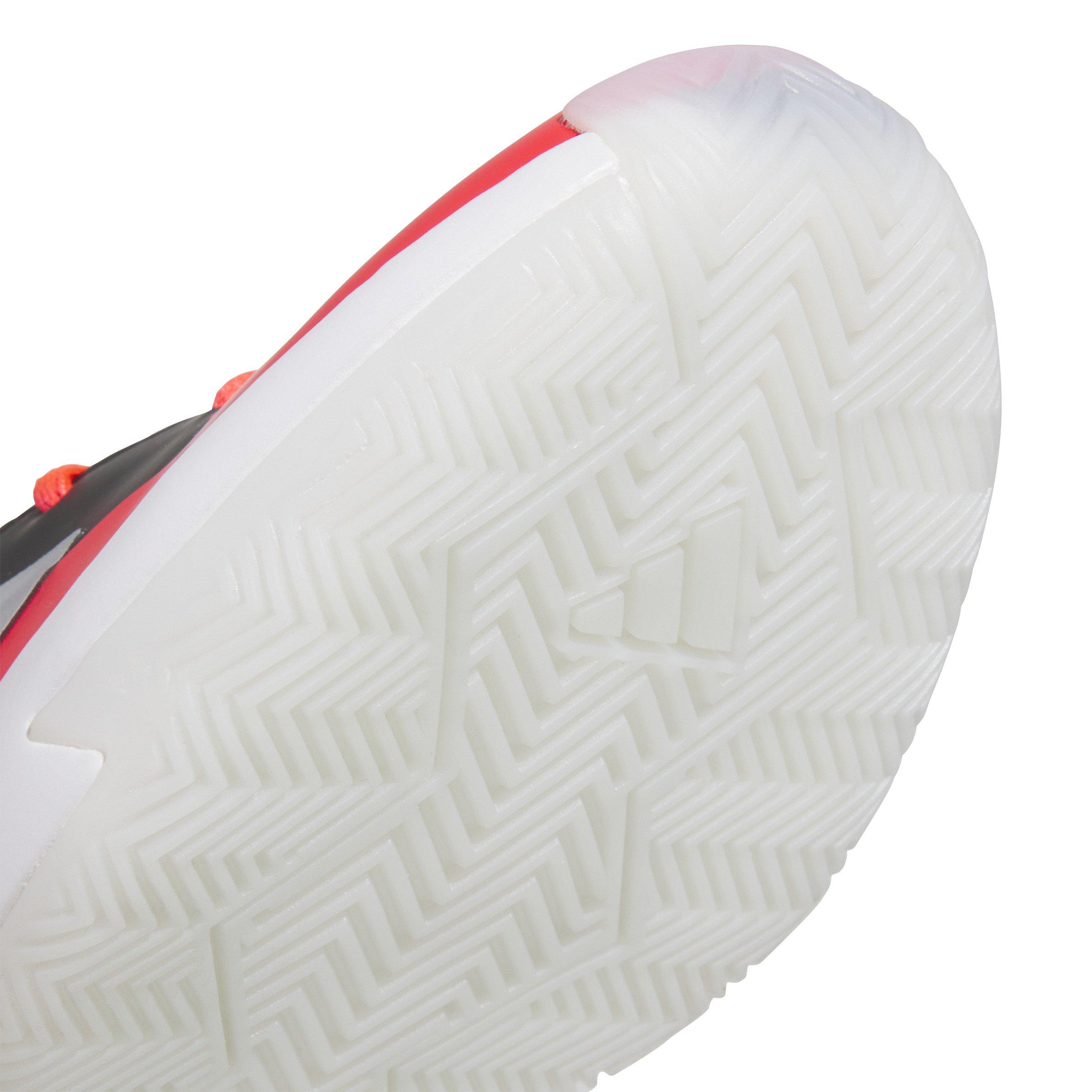 adidas Cross 'Em Up Select Grade School Boys' "White/Silver Metallic/Crystal White" Basketball Shoe