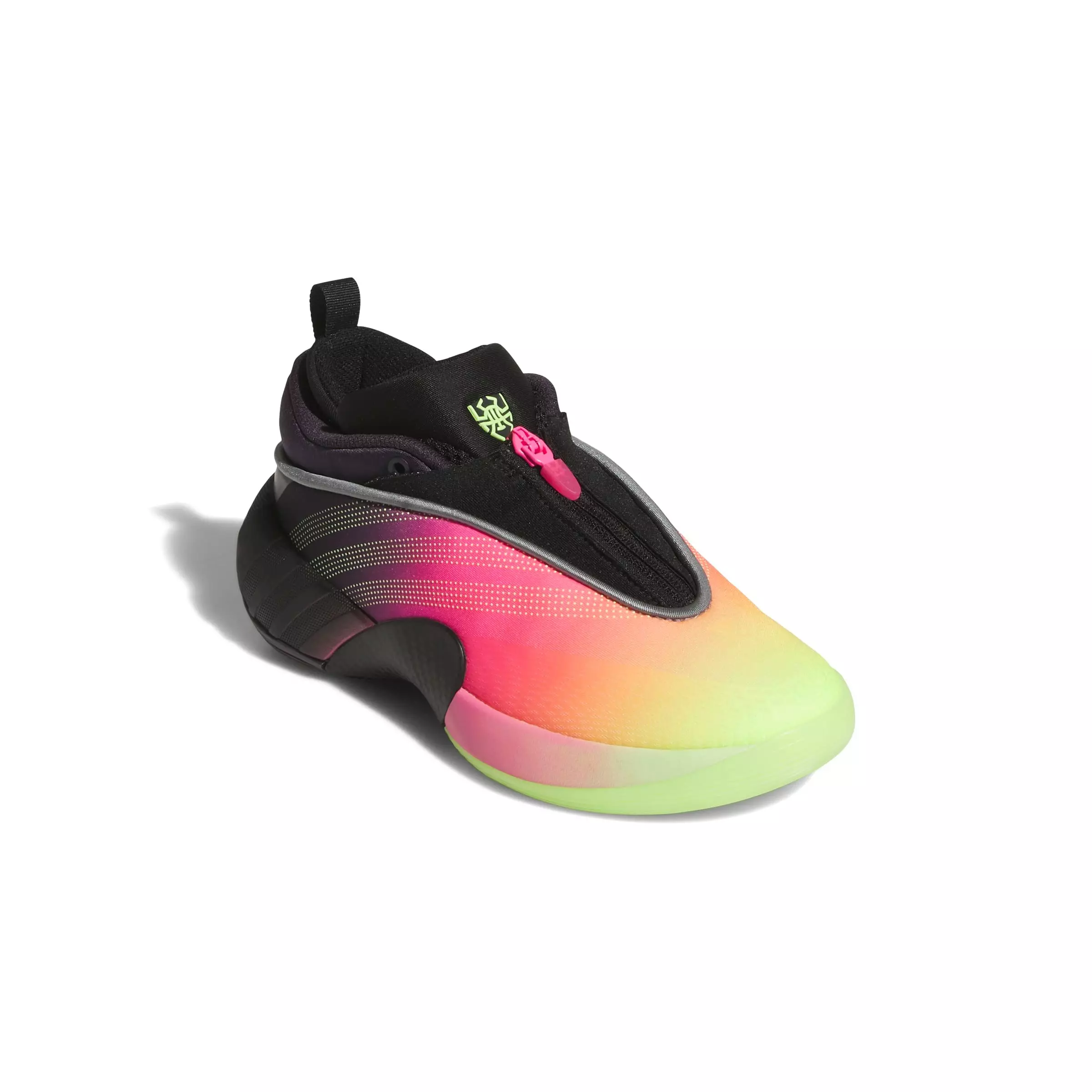 adidas D.O.N. Issue 7 J "Aurora Black/Lucid Pink/Hi-Res Yellow" Grade School Boys' Basketball Shoe - BLACK/PINK/YELLOW