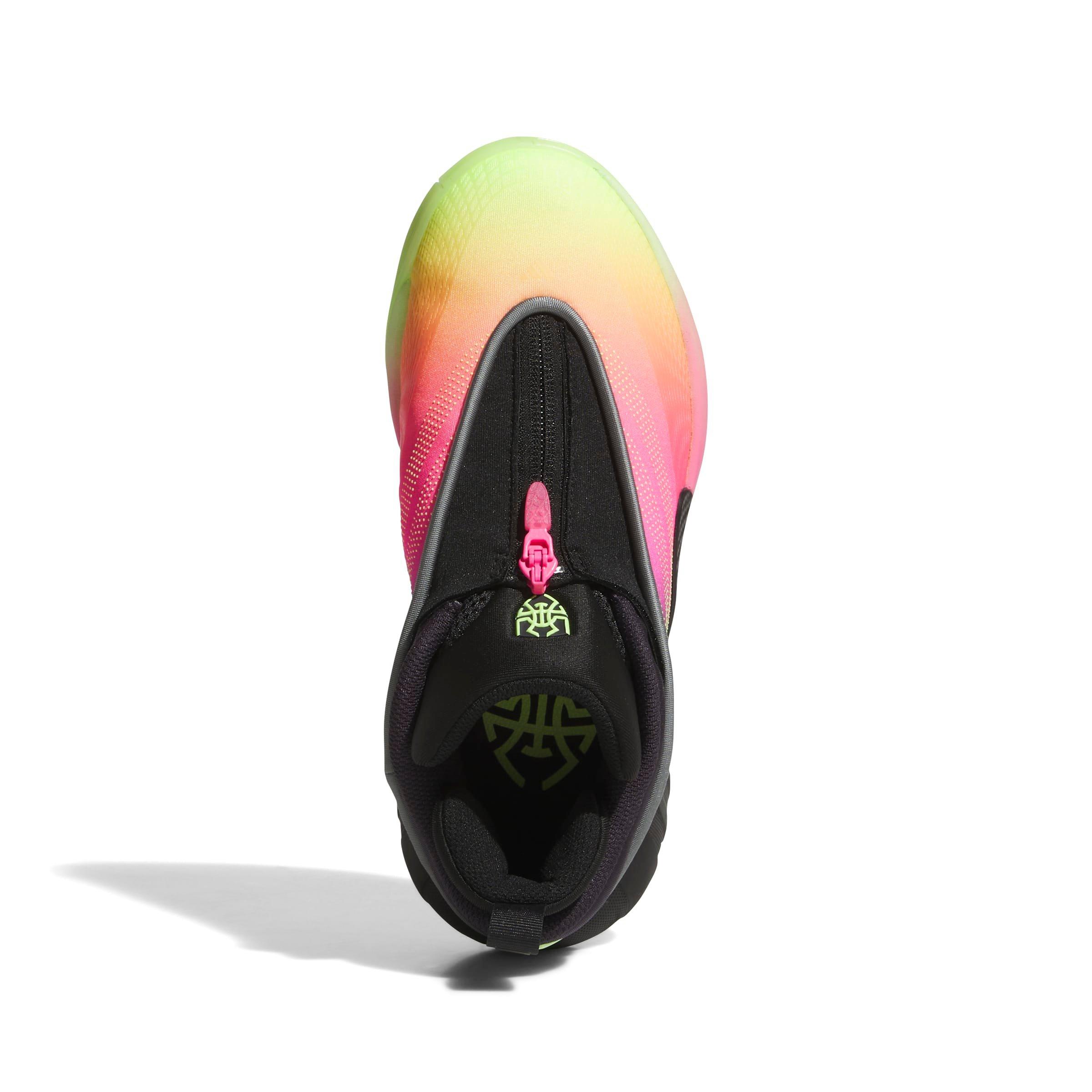 adidas D.O.N. Issue 7 J Grade School Boys' "Aurora Black/Lucid Pink/Hi-Res Yellow" Basketball Shoe