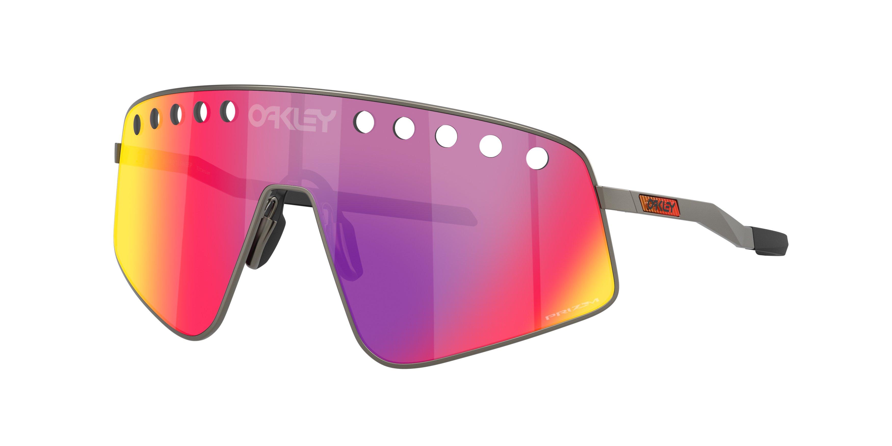 Oakley Sutro TI Sweep Prizm Road Sunglasses - Matte Gunmetal - GREY/RED Thumbnail View 1