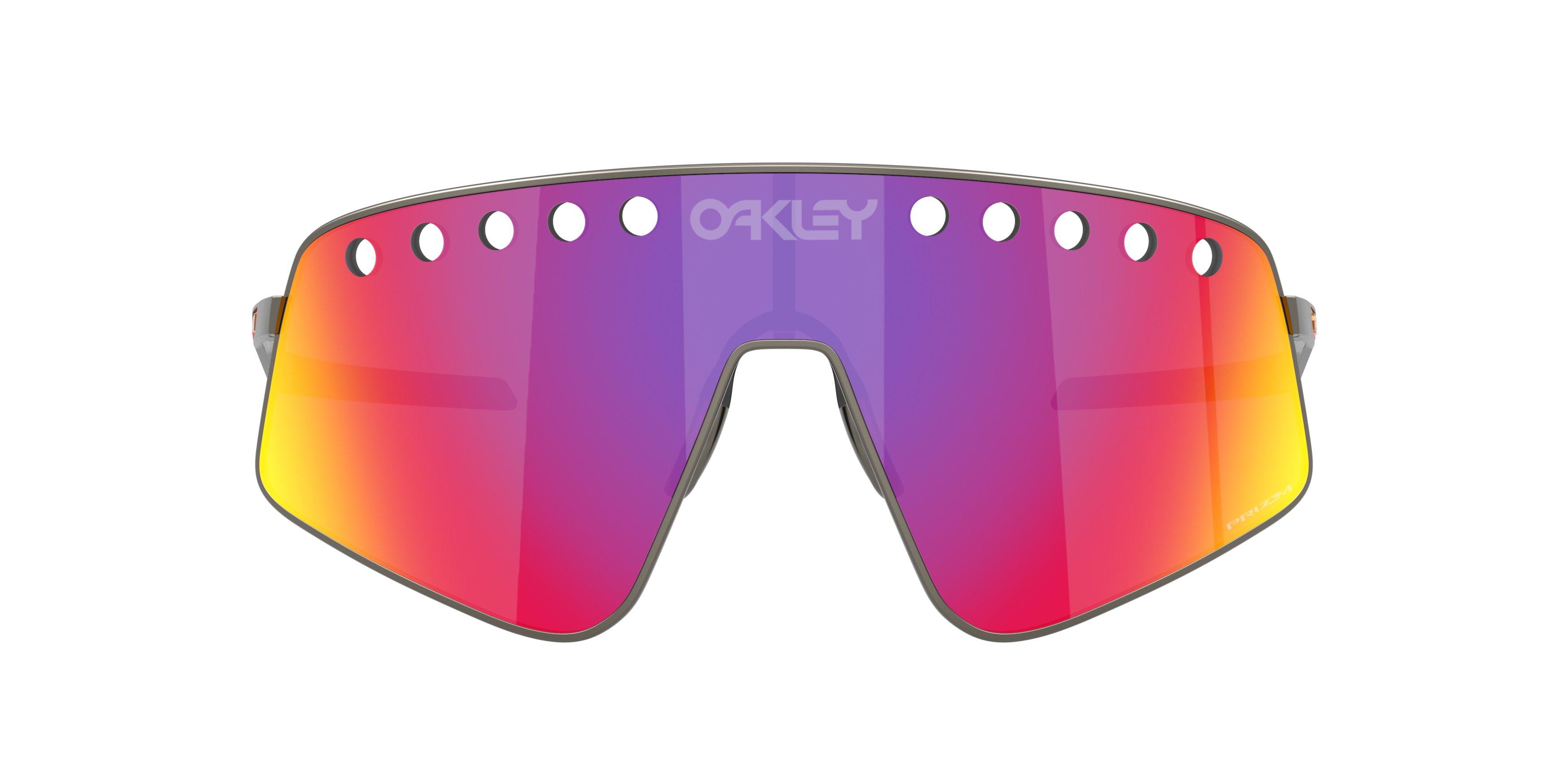 Oakley Sutro TI Sweep Prizm Road Sunglasses - Matte Gunmetal - GREY/RED Thumbnail View 2
