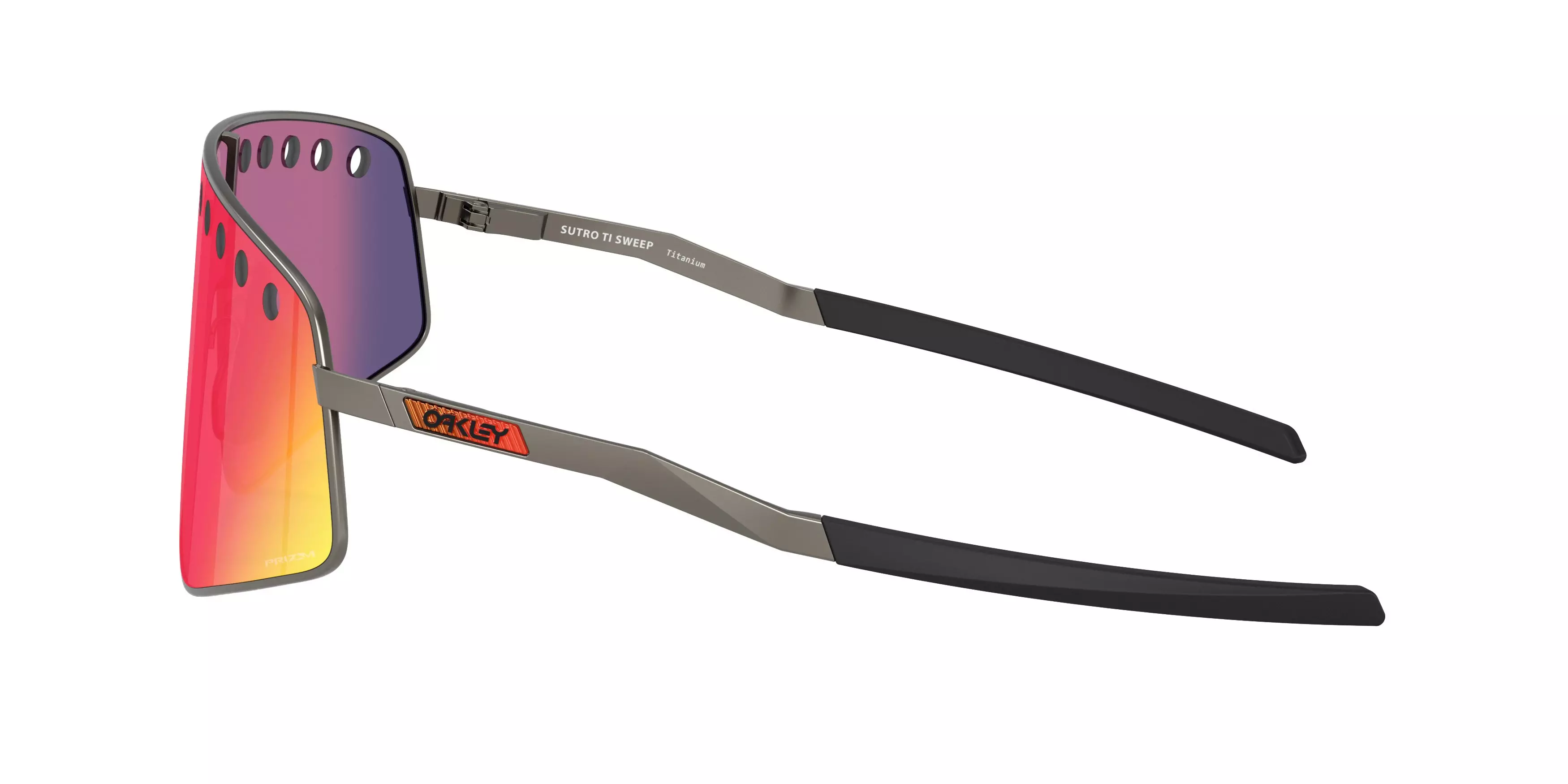 Oakley Sutro TI Sweep Prizm Road Sunglasses - Matte Gunmetal - GREY/RED