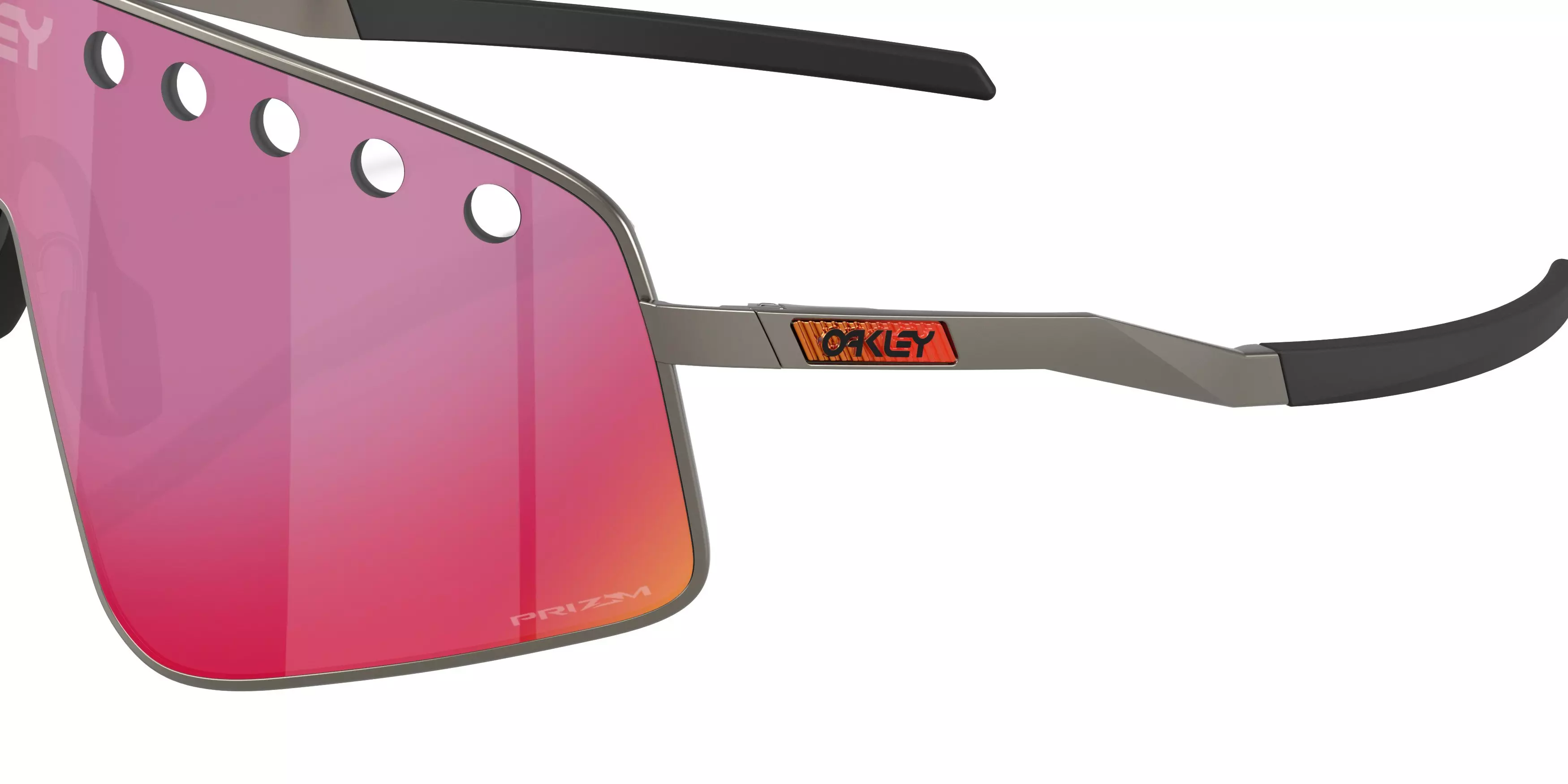 Oakley Sutro TI Sweep Prizm Road Sunglasses - Matte Gunmetal - GREY/RED