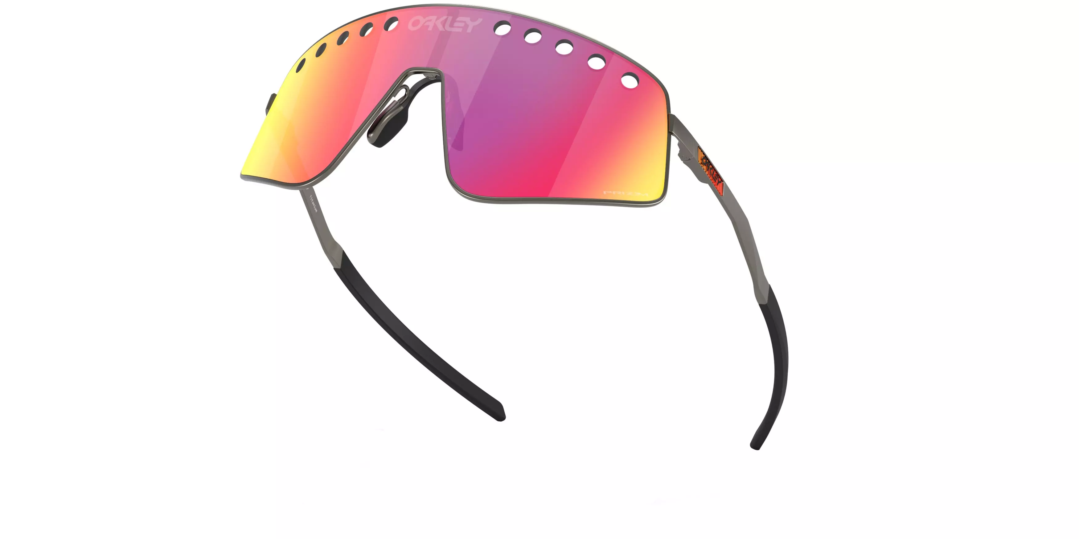 Oakley Sutro TI Sweep Prizm Road Sunglasses - Matte Gunmetal - GREY/RED