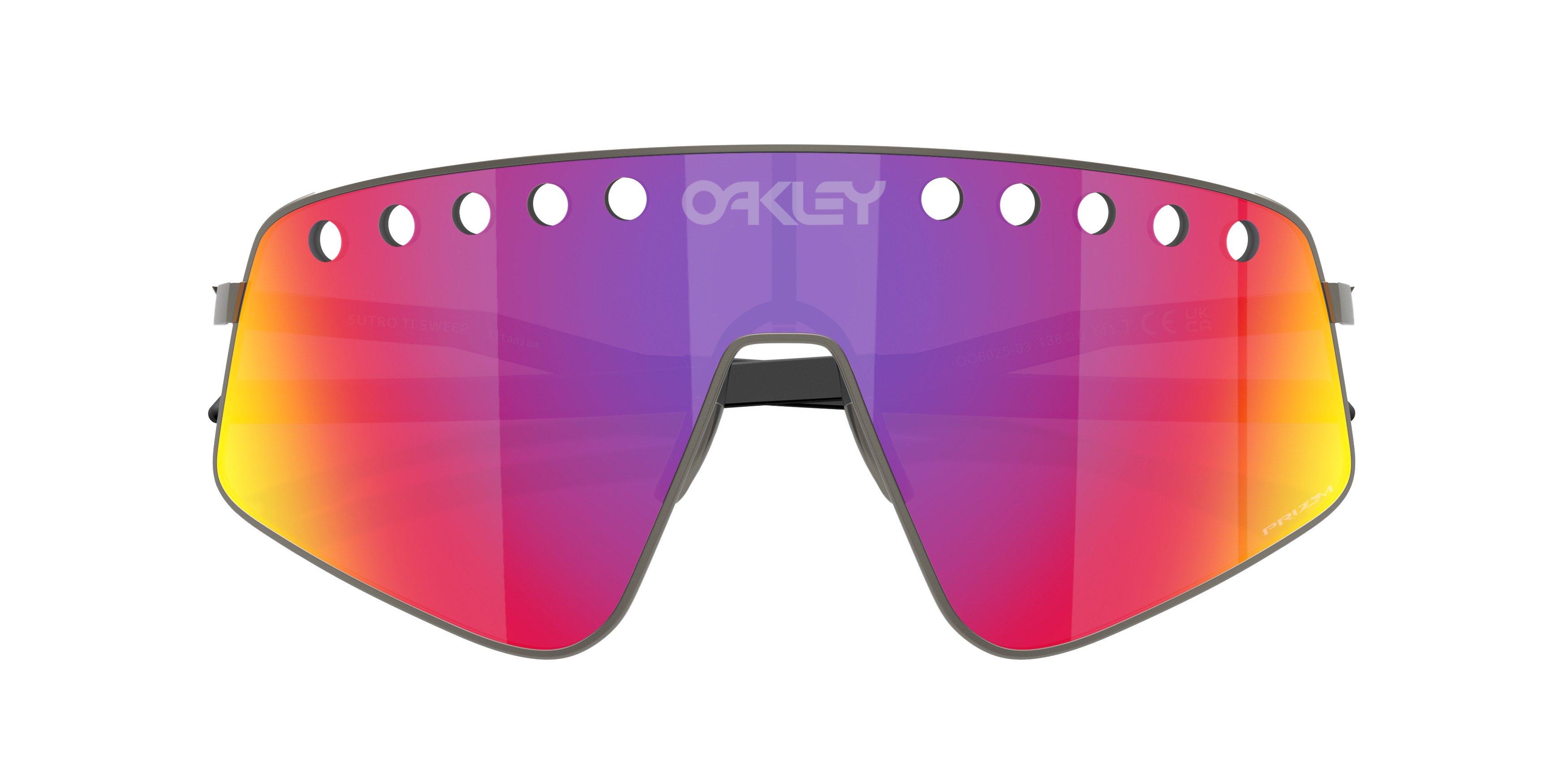 Oakley Sutro TI Sweep Prizm Road Sunglasses - Matte Gunmetal - GREY/RED Thumbnail View 8