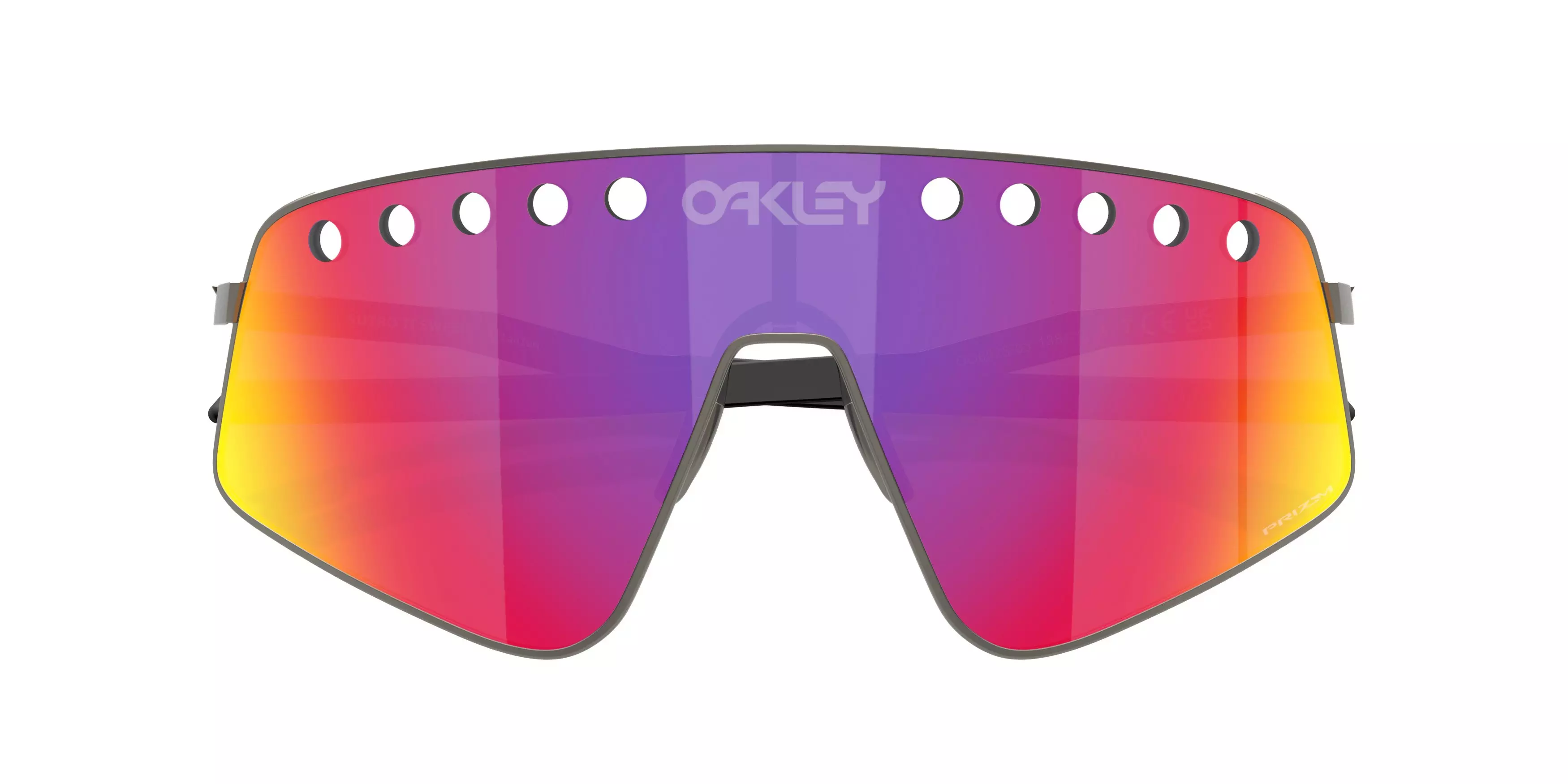 Oakley Sutro TI Sweep Prizm Road Sunglasses - Matte Gunmetal - GREY/RED