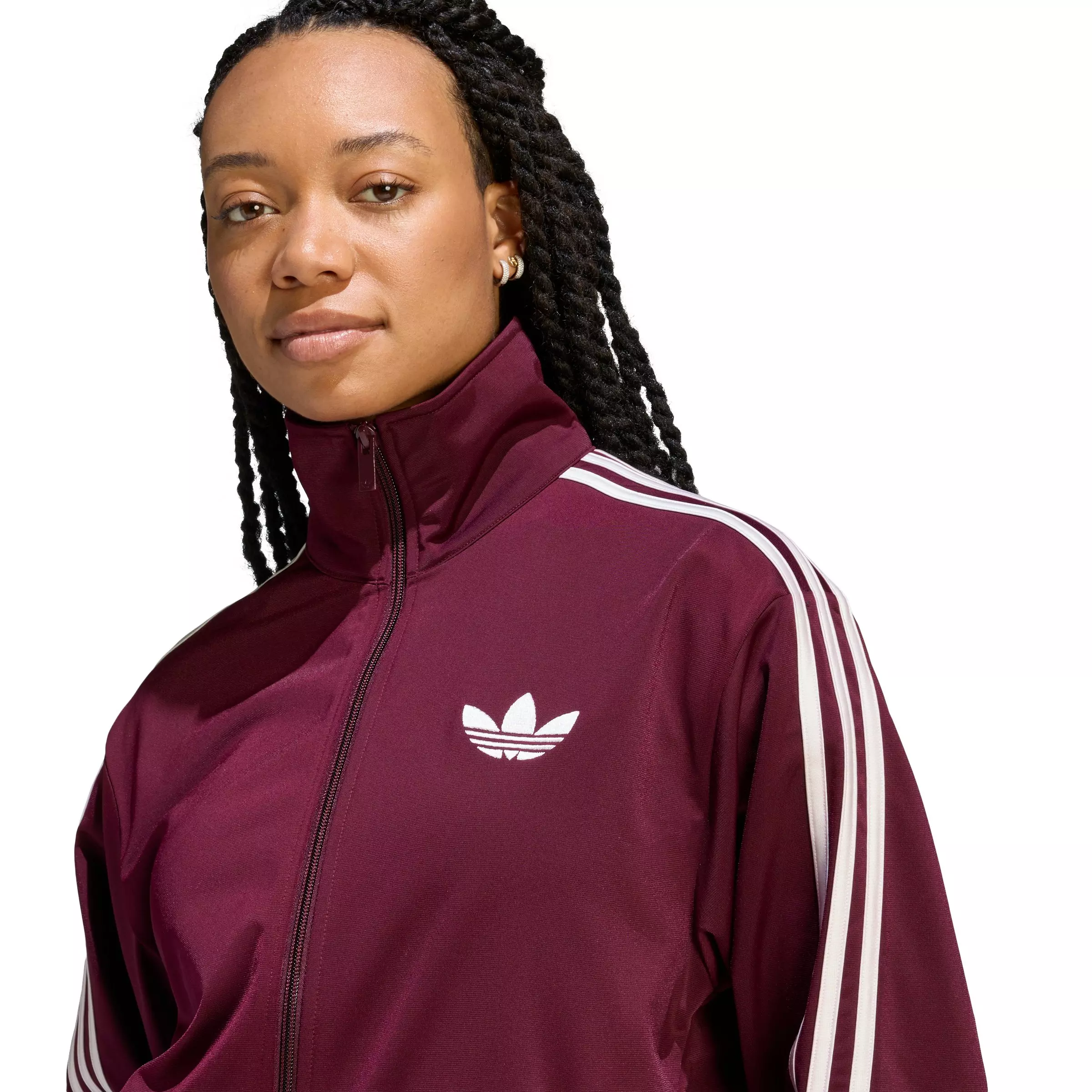 adidas Originals Women's Firebird Loose Track Jacket - Maroon - MAROON