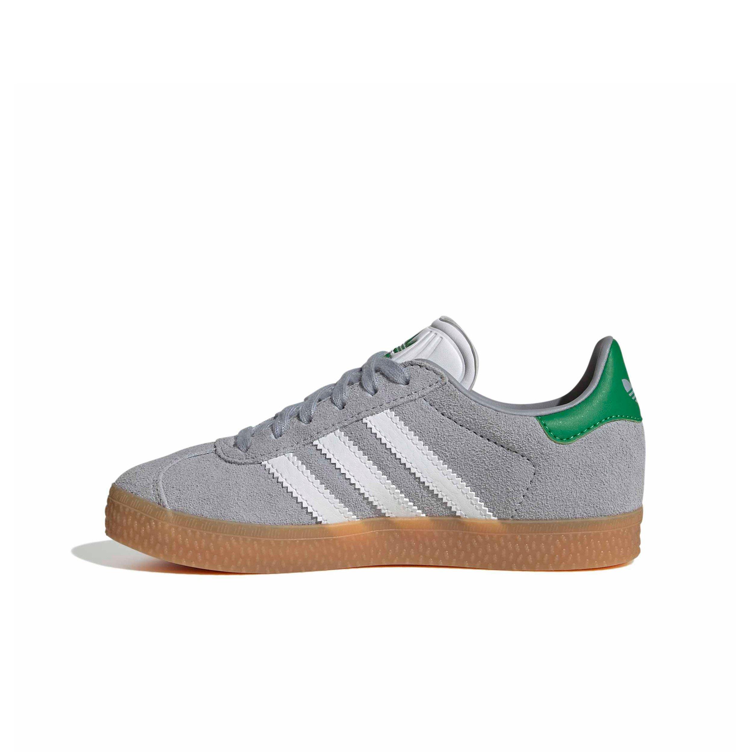 adidas Originals Gazelle Preschool Girls' "Halo Silver/Ftwr White/Green" Shoe