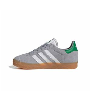 adidas Originals Gazelle "Halo Silver/Ftwr White/Green" Preschool Girls' Shoe