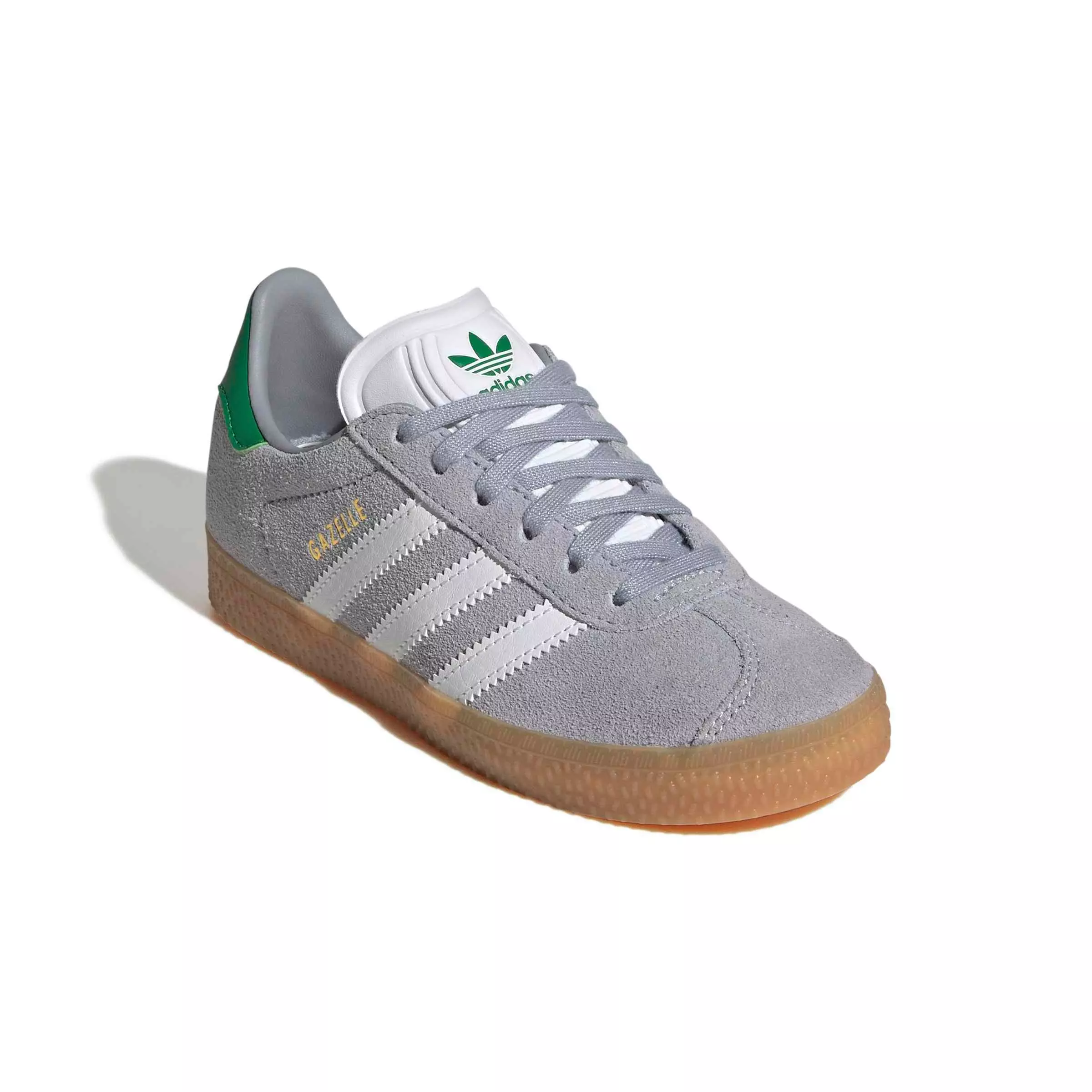 adidas Originals Gazelle "Halo Silver/Ftwr White/Green" Preschool Girls' Shoe - SILVER/WHITE/GREEN