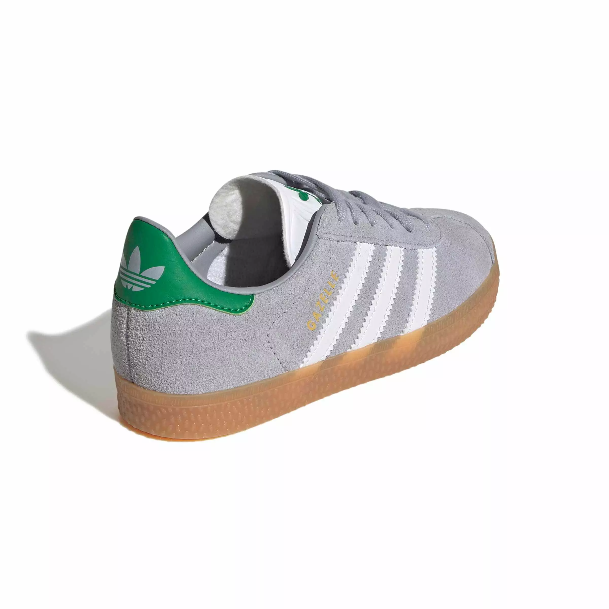 adidas Originals Gazelle "Halo Silver/Ftwr White/Green" Preschool Girls' Shoe - SILVER/WHITE/GREEN
