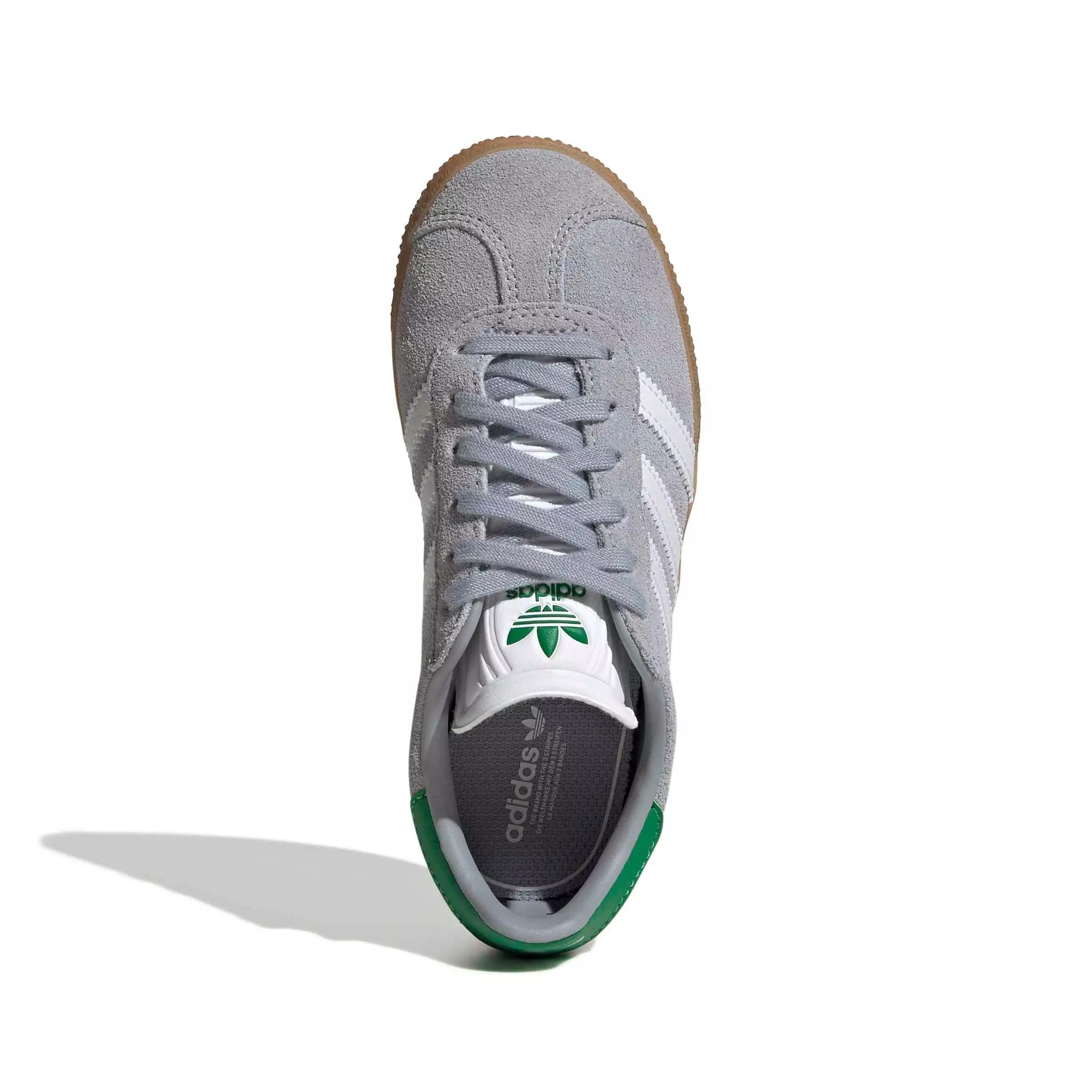adidas Originals Gazelle "Halo Silver/Ftwr White/Green" Preschool Girls' Shoe - SILVER/WHITE/GREEN
