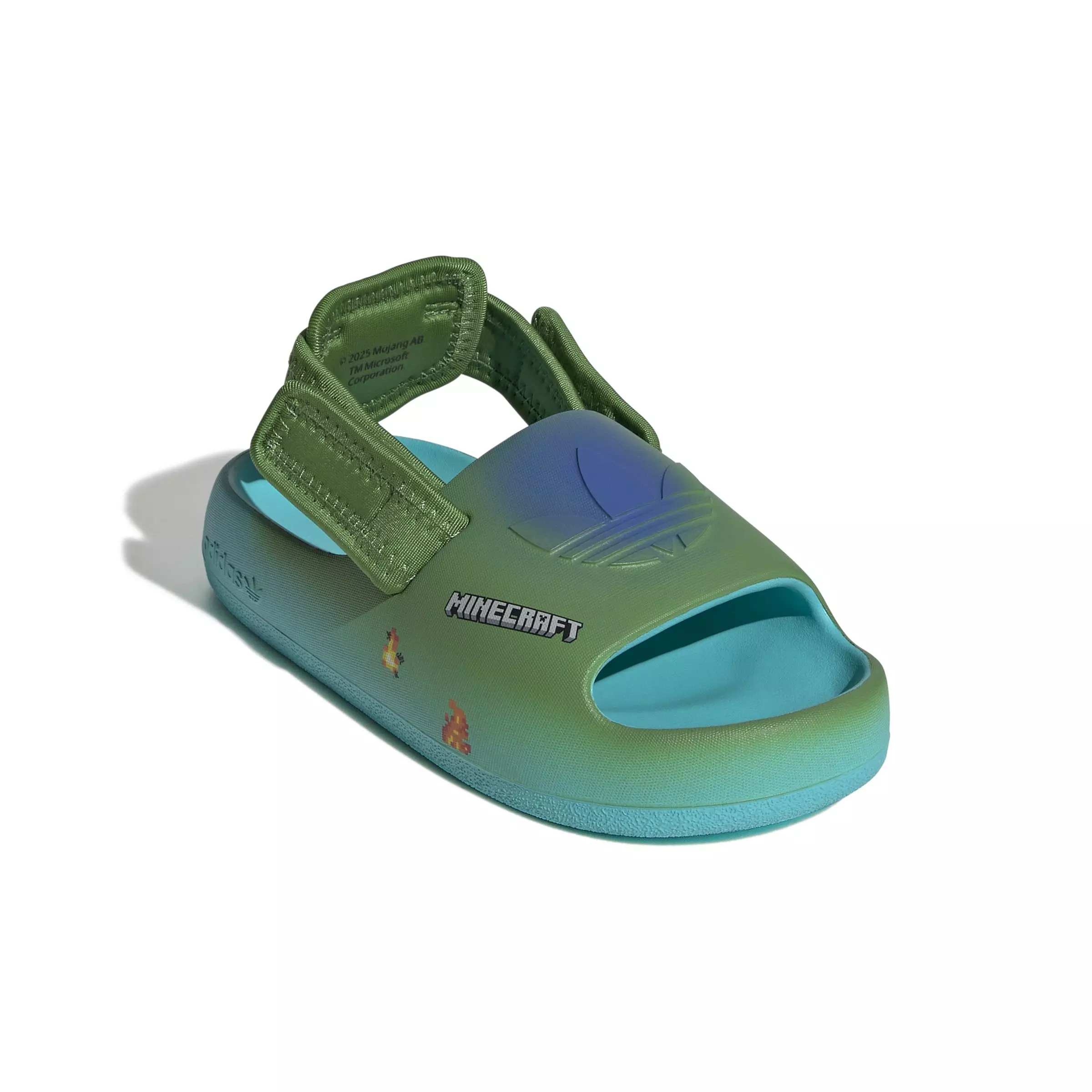 adidas Originals Adifom Adilette X Minecraft "Blue/Green" Preschool Boys' Slide - BLUE/GREEN
