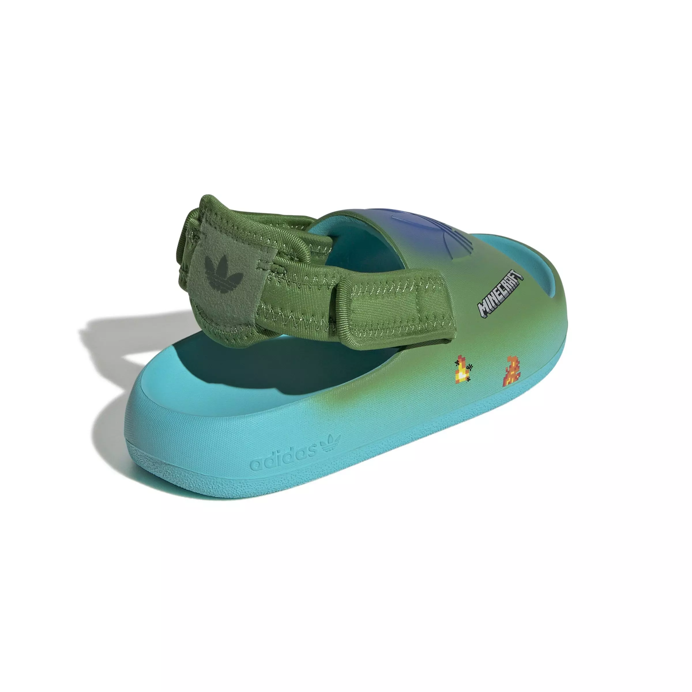 adidas Originals Adifom Adilette X Minecraft "Blue/Green" Preschool Boys' Slide - BLUE/GREEN