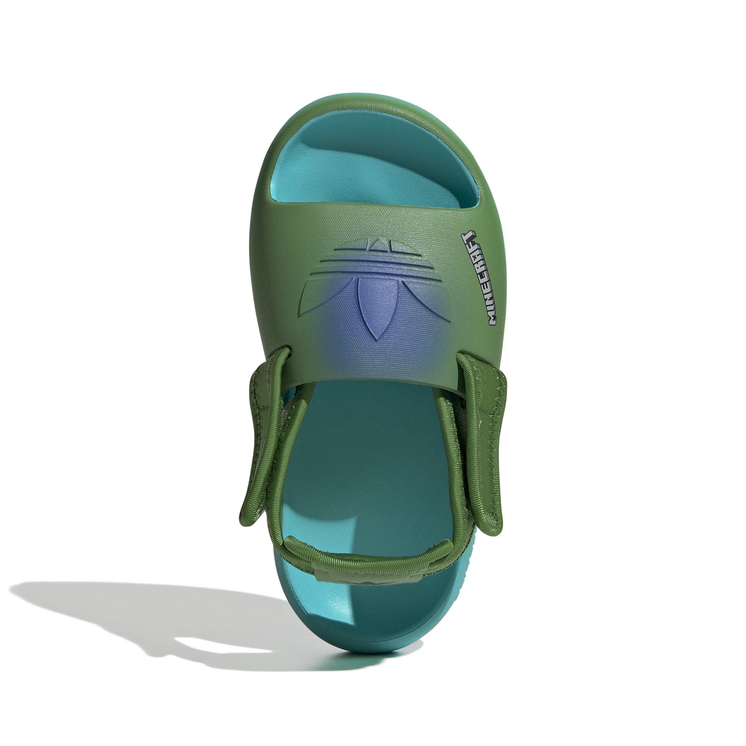 adidas Originals Adifom Adilette X Minecraft Preschool Boys' "Blue/Green" Slide