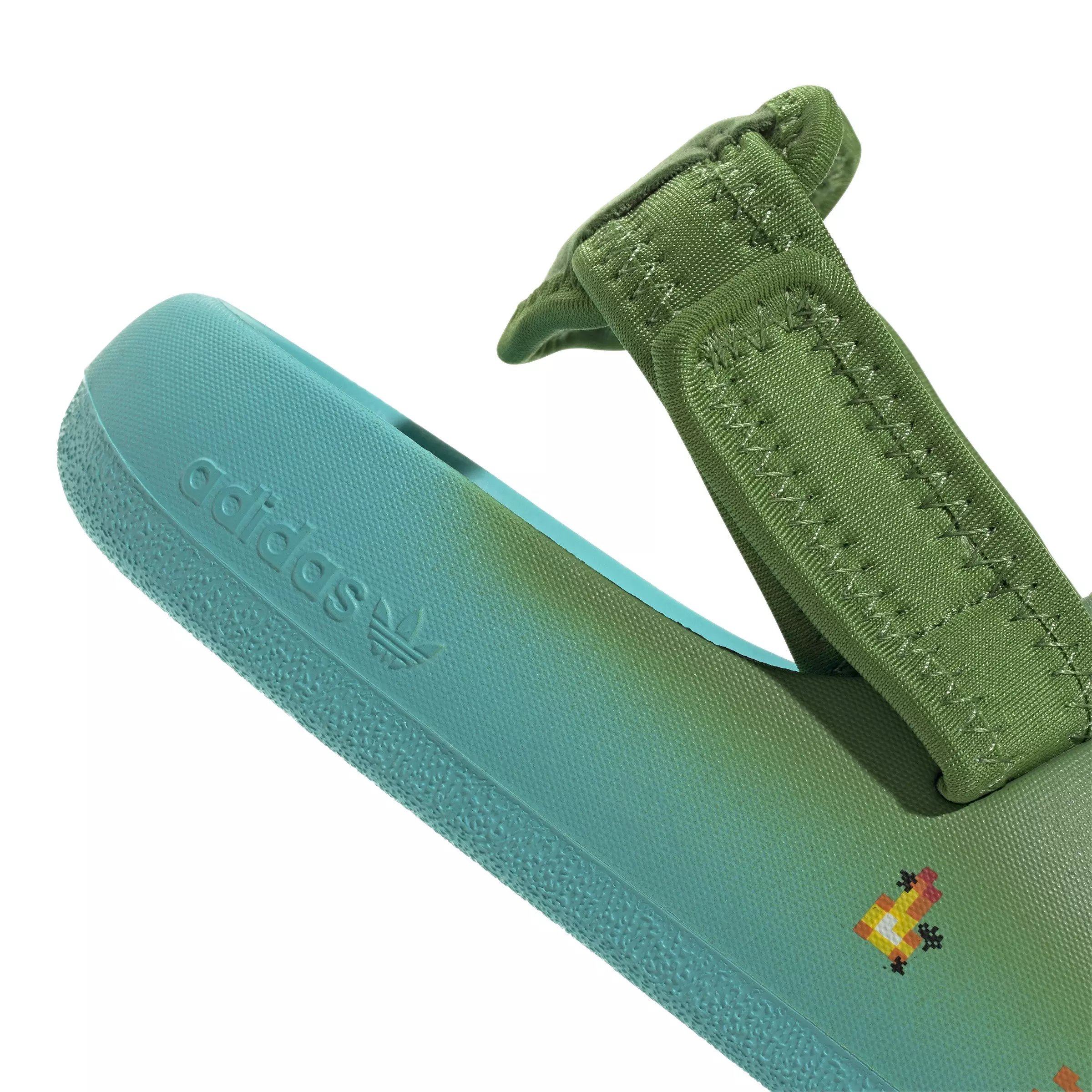 adidas Originals Adifom Adilette X Minecraft "Blue/Green" Preschool Boys' Slide - BLUE/GREEN
