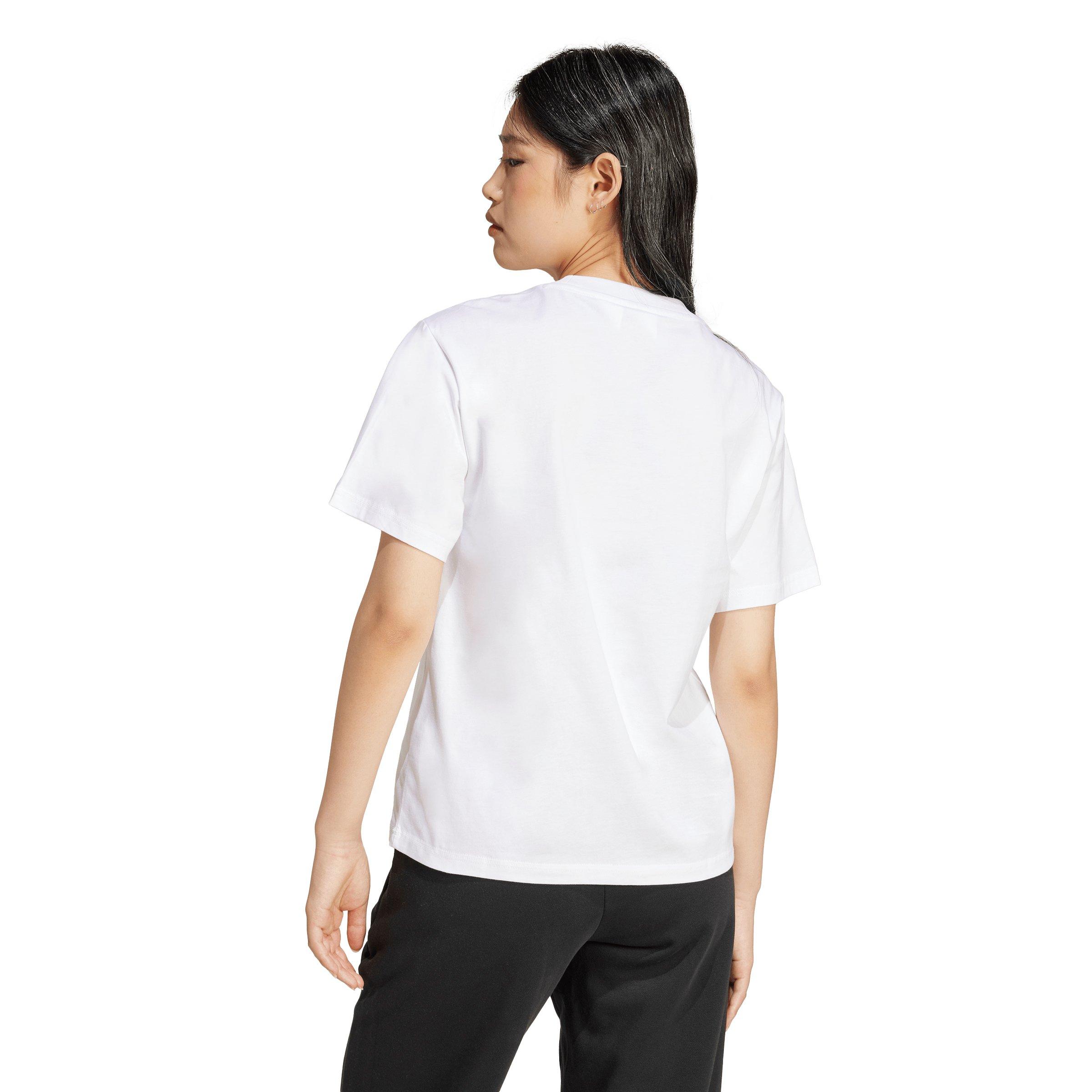 adidas Women's Essentials Small Logo Cotton T-Shirt - White - WHITE Thumbnail View 2