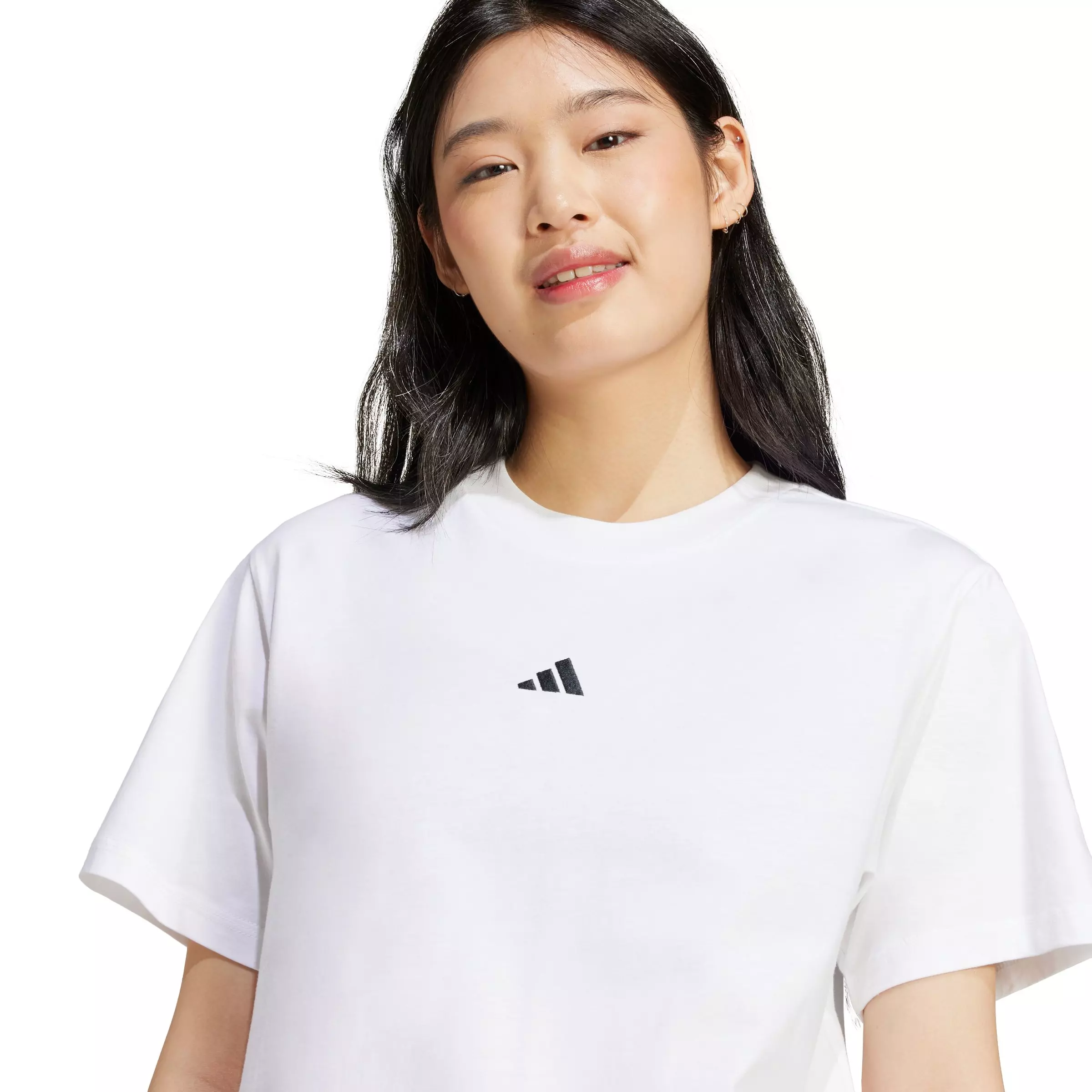 adidas Women's Essentials Small Logo Cotton T-Shirt - White - WHITE