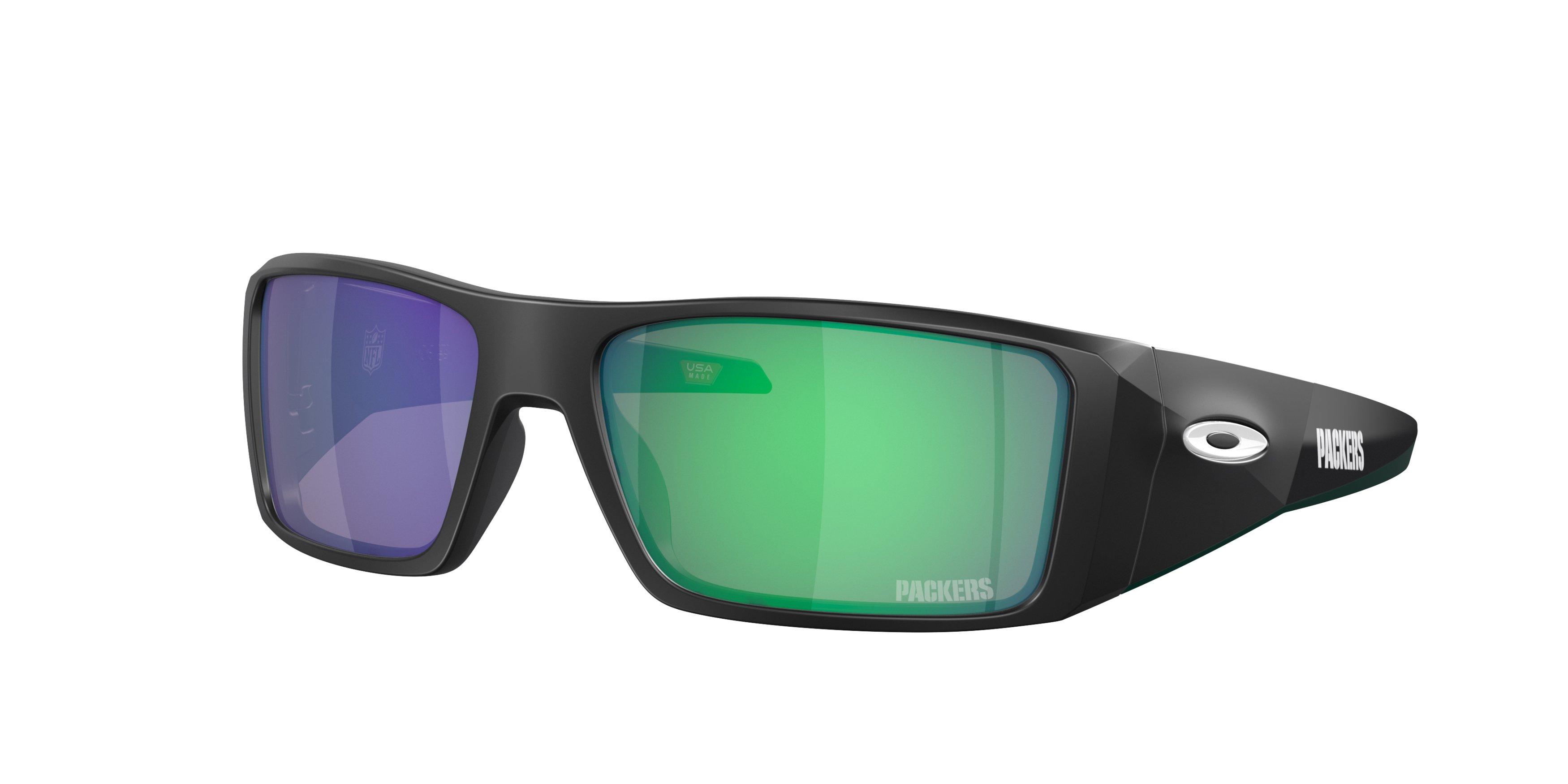 Oakley Heliostat Prizm Jade Sunglasses - Matte Black - BLACK/GREEN Thumbnail View 1