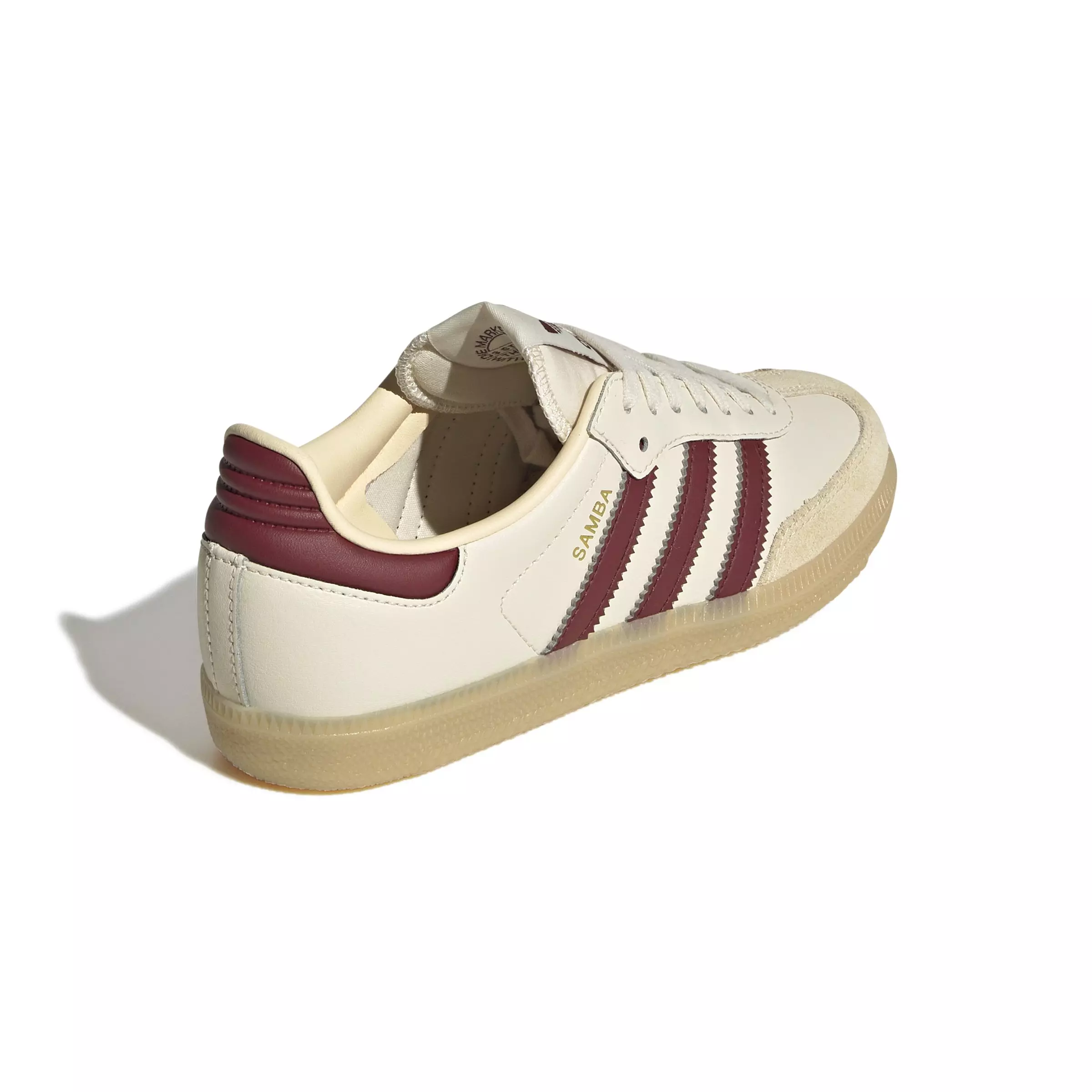 adidas Originals Samba OG "Wonder White/Shadow Red/Gum 3" Grade School Boys' Shoe - WHITE/RED/GUM