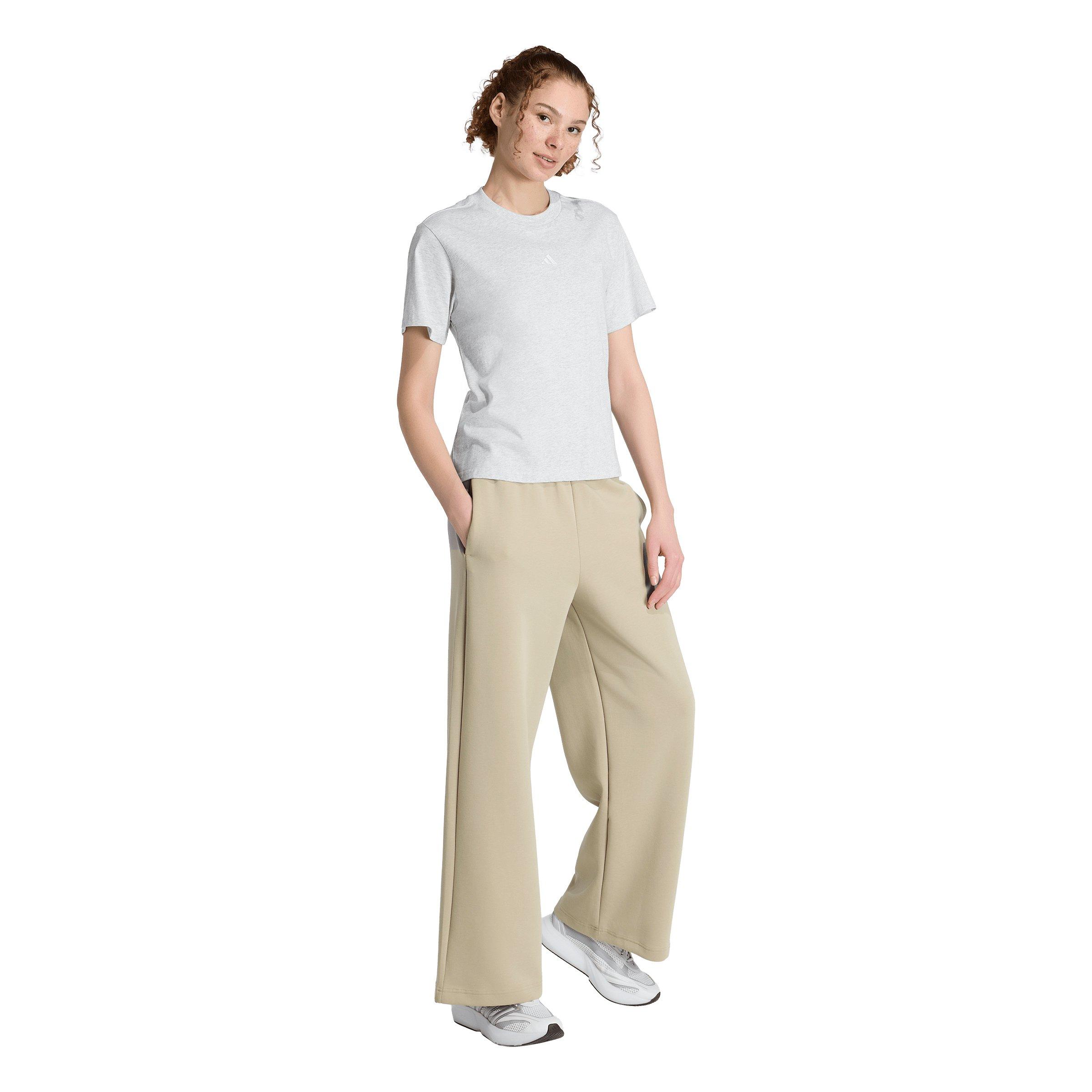 adidas Women's Essentials Small Logo Cotton T-Shirt - Light Grey - LIGHT GREY Thumbnail View 5