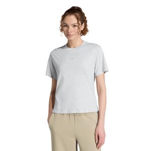 adidas Women's Essentials Small Logo Cotton T-Shirt - Light Grey