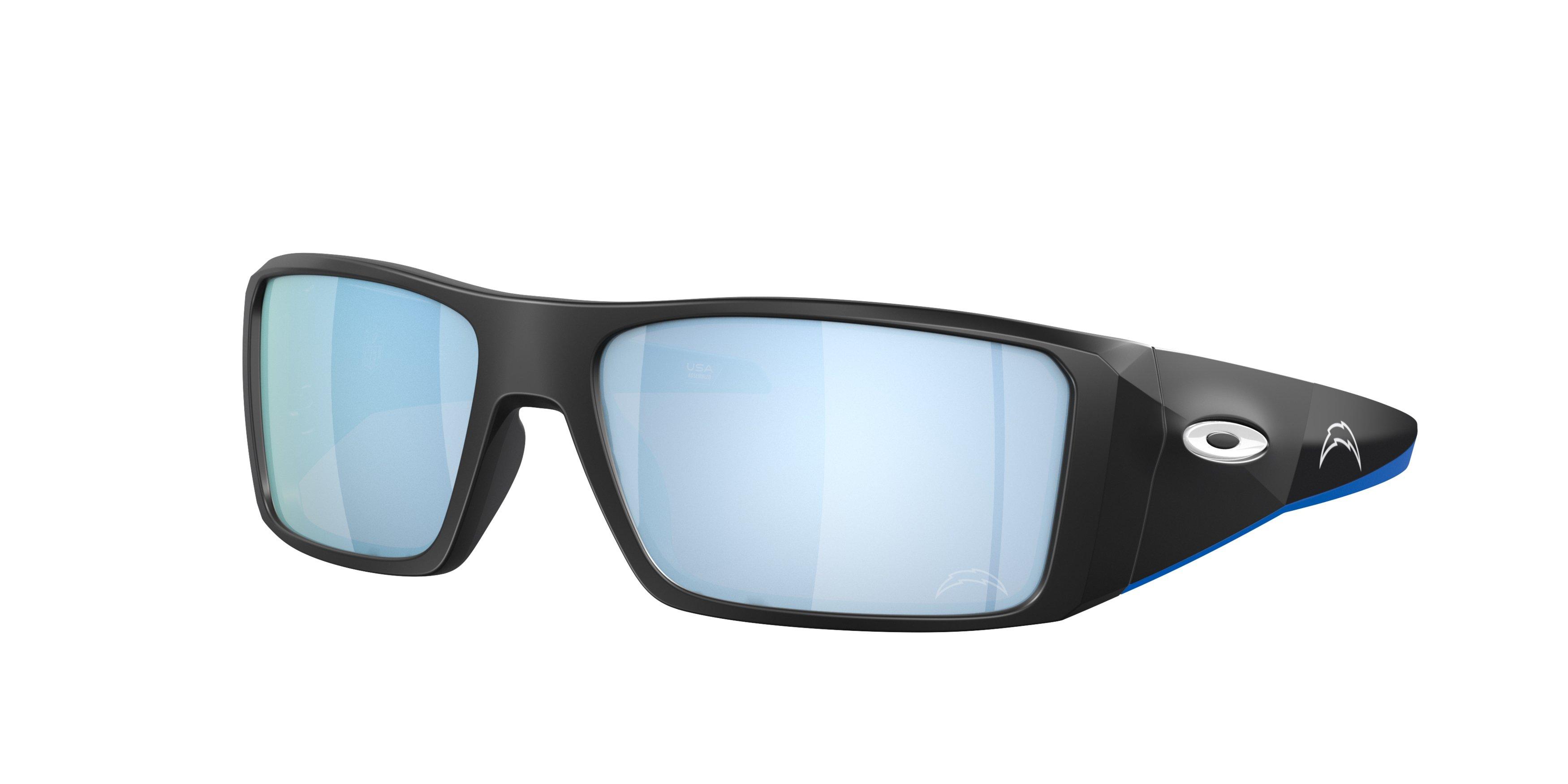 Oakley Heliostat Prizm Deep Water Polarized Sunglasses - Matte Black - BLACK/BLUE Thumbnail View 1