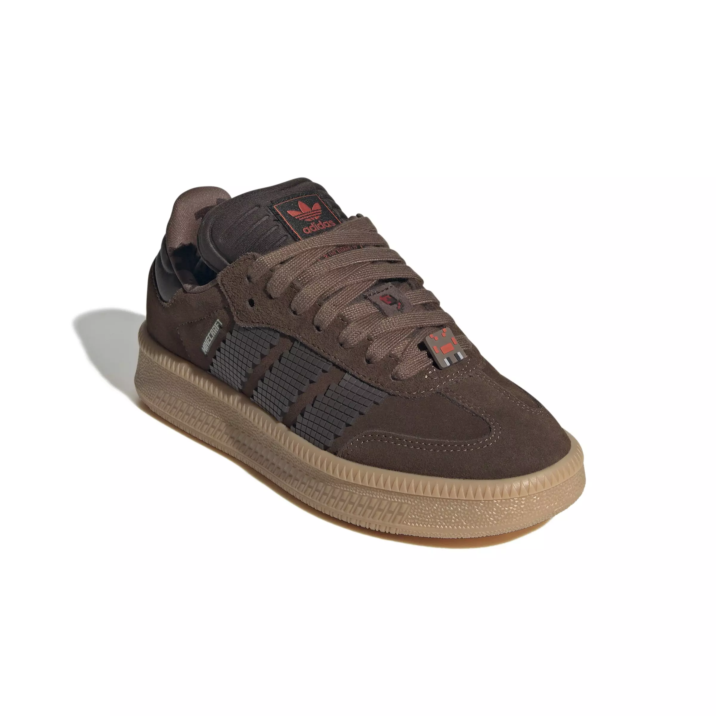 adidas Originals Samba XLG X Minecraft "Dark Brown/Trace Brown" Grade School Boys' Shoe - DK BROWN/BROWN