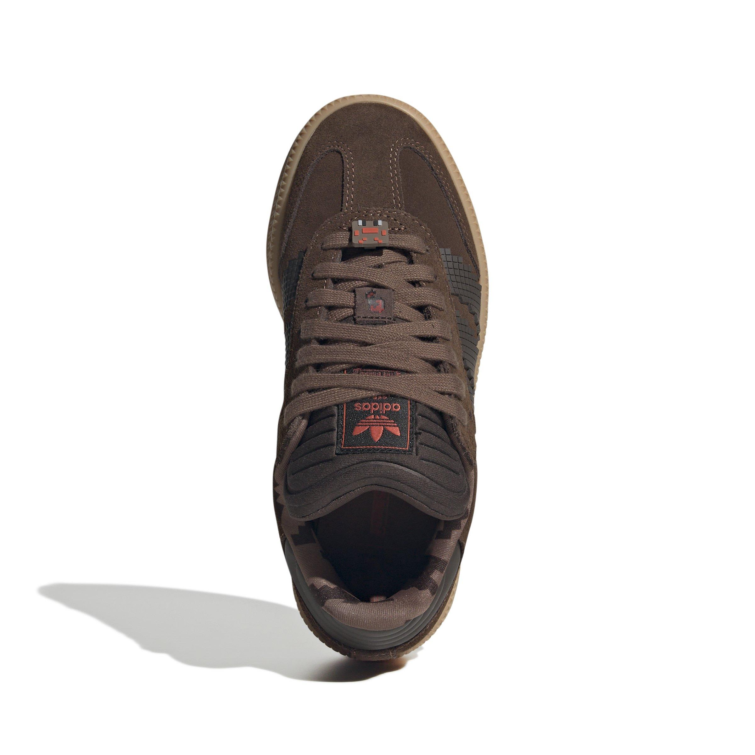 adidas Originals Samba XLG X Minecraft Grade School Boys' "Dark Brown/Trace Brown" Shoe
