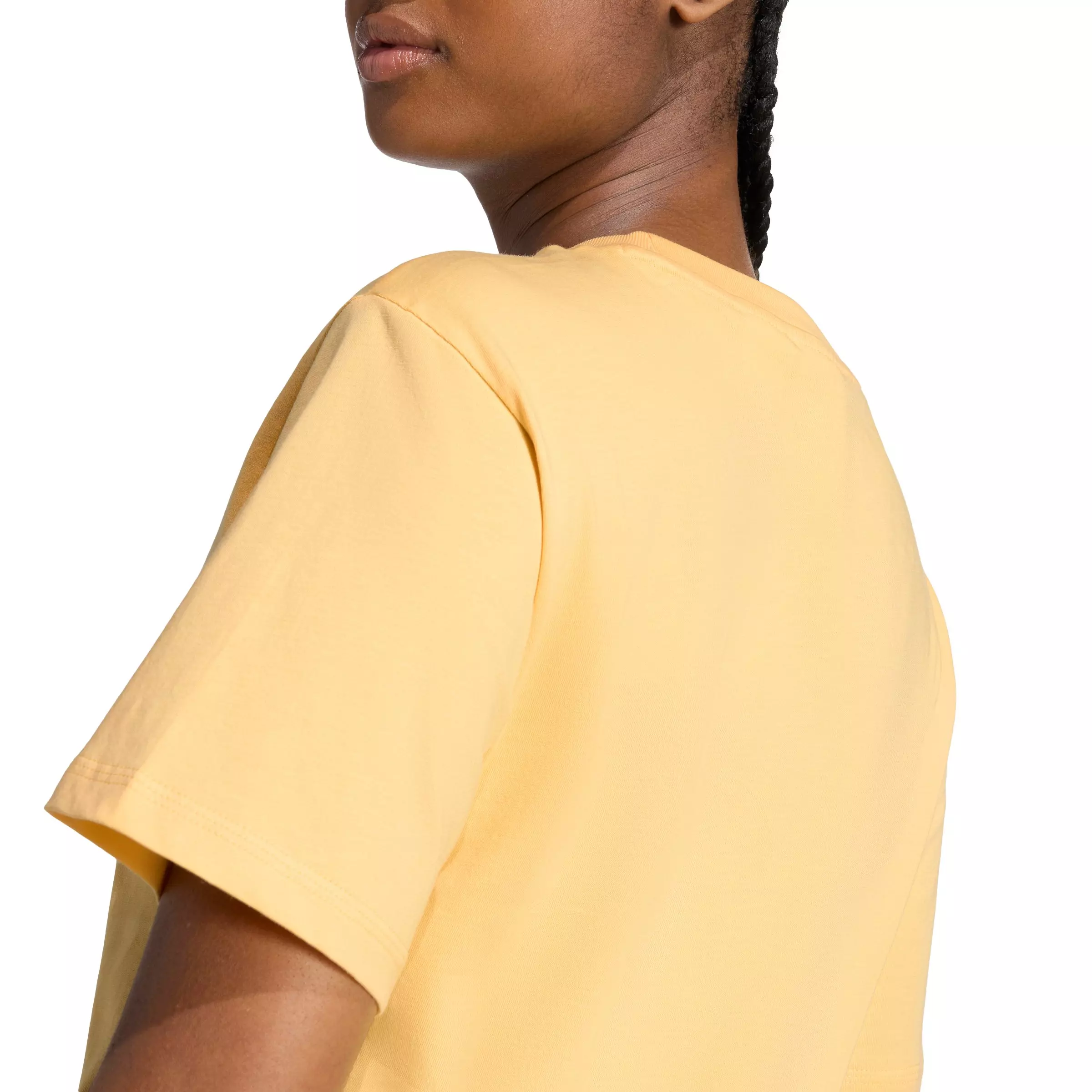 adidas Women's Essentials Small Logo Cotton T-Shirt - Light Orange - LIGHT ORANGE