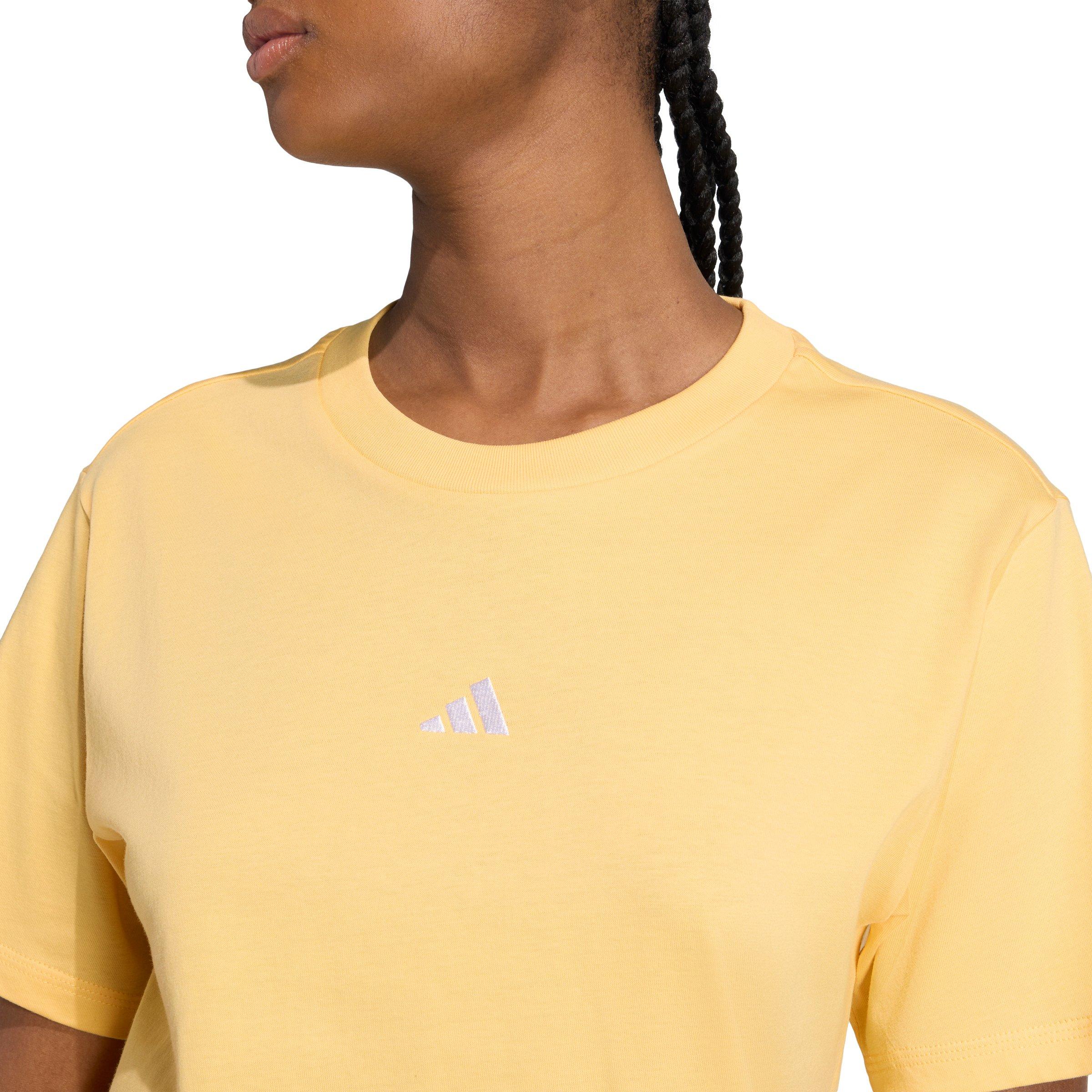 adidas Women's Essentials Small Logo Cotton T-Shirt - Light Orange - LIGHT ORANGE Thumbnail View 4