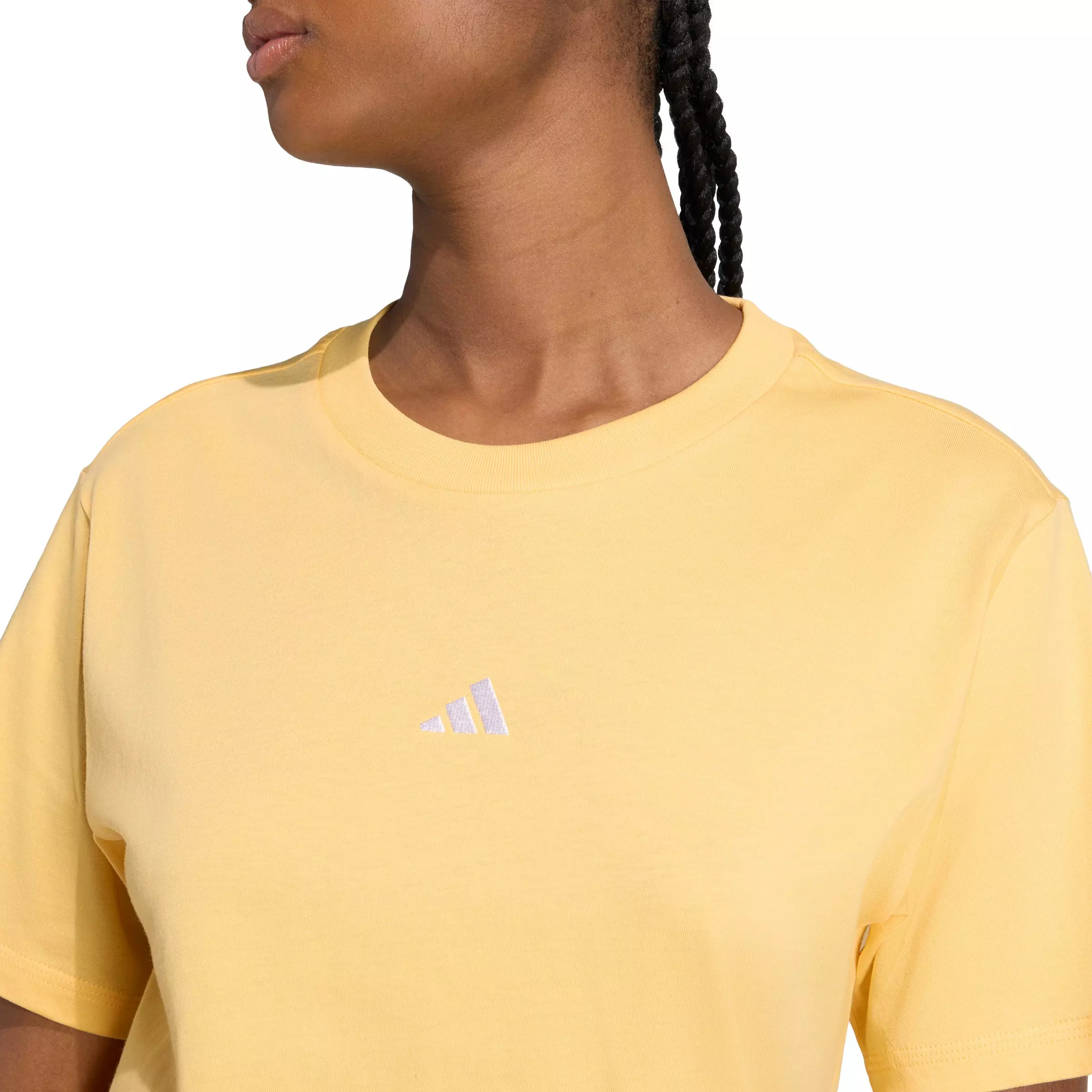 adidas Women's Essentials Small Logo Cotton T-Shirt - Light Orange - LIGHT ORANGE