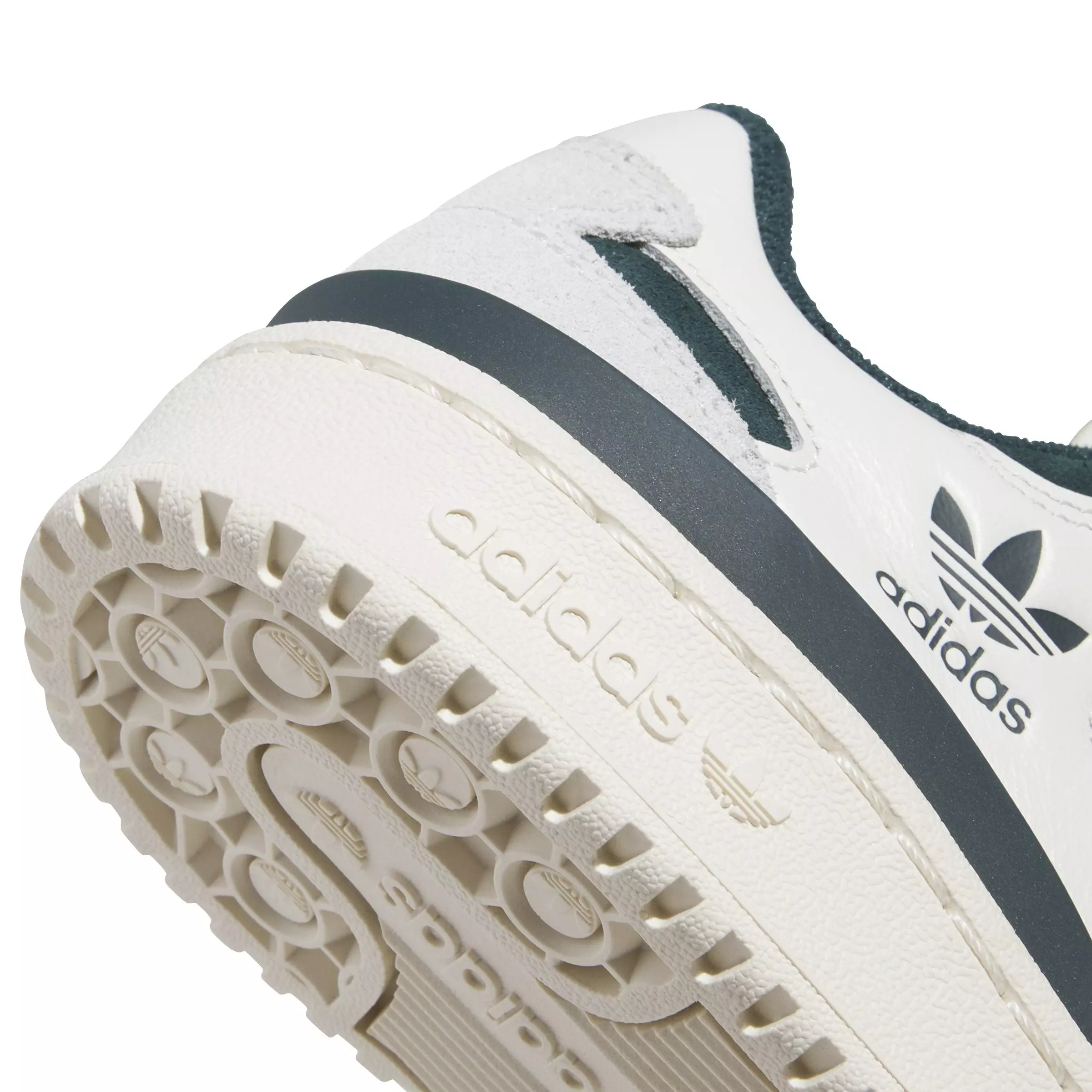 adidas Forum Low CL "Cloud White/Aurora Ivy/Wonder White" Grade School Boys' Shoe - WHITE/IVY/WHITE