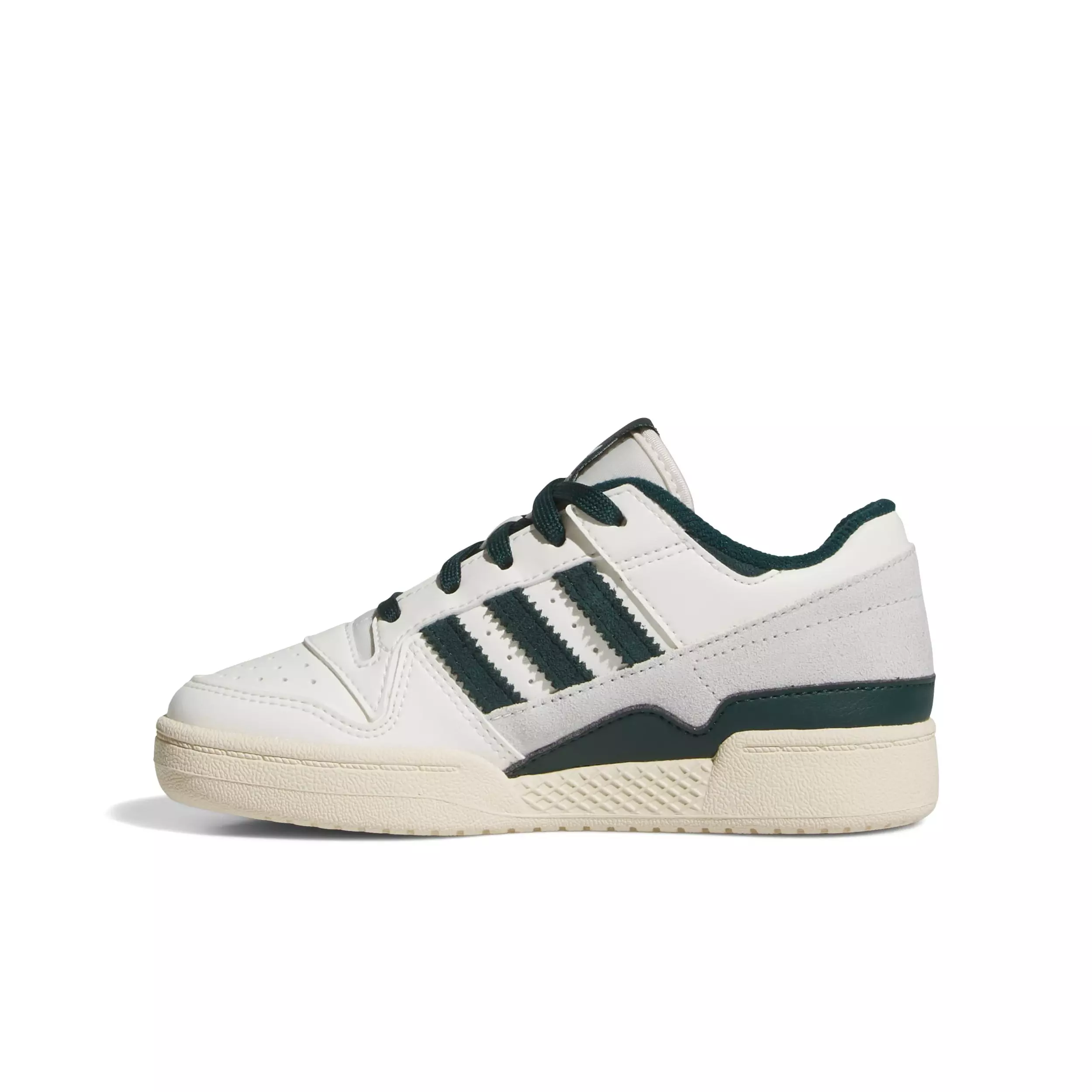 adidas Forum Low CL "Cloud White/Aurora Ivy/Wonder White" Preschool Boys' Shoe - WHITE/IVY/WHITE