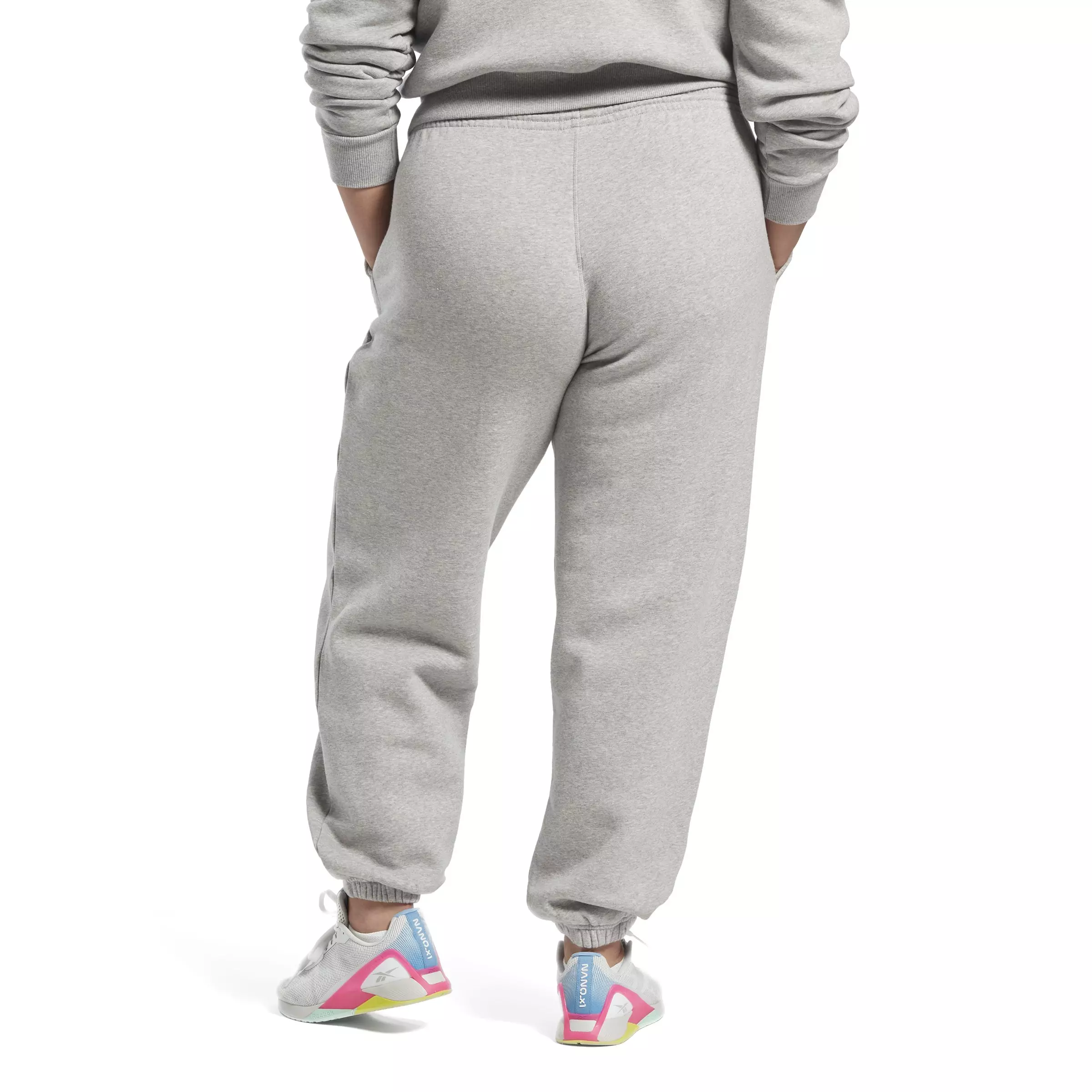 Reebok Women's Identity Fleece Joggers- Heather Grey - HEATHER/GREY