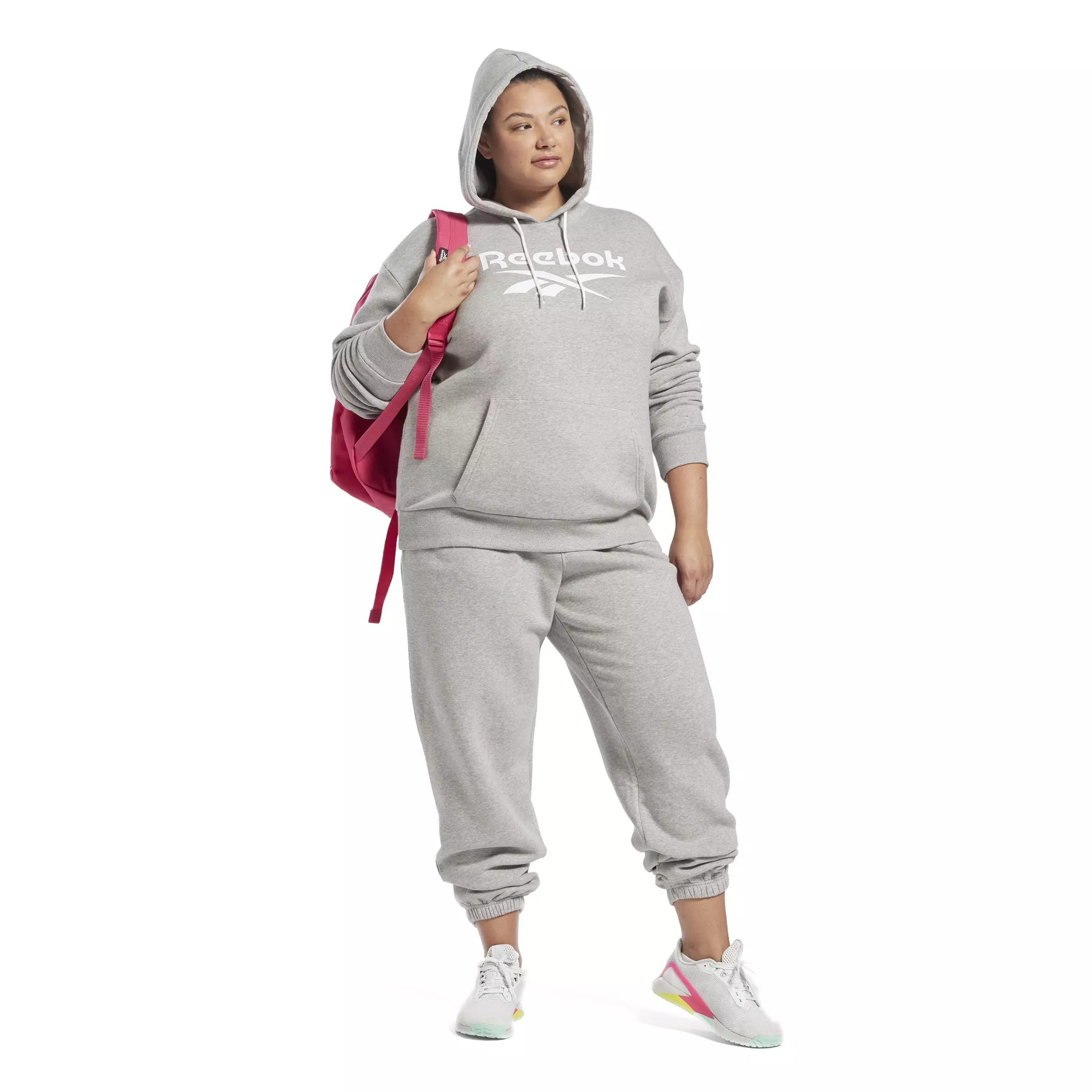 Reebok Women's Identity Fleece Joggers- Heather Grey - HEATHER/GREY