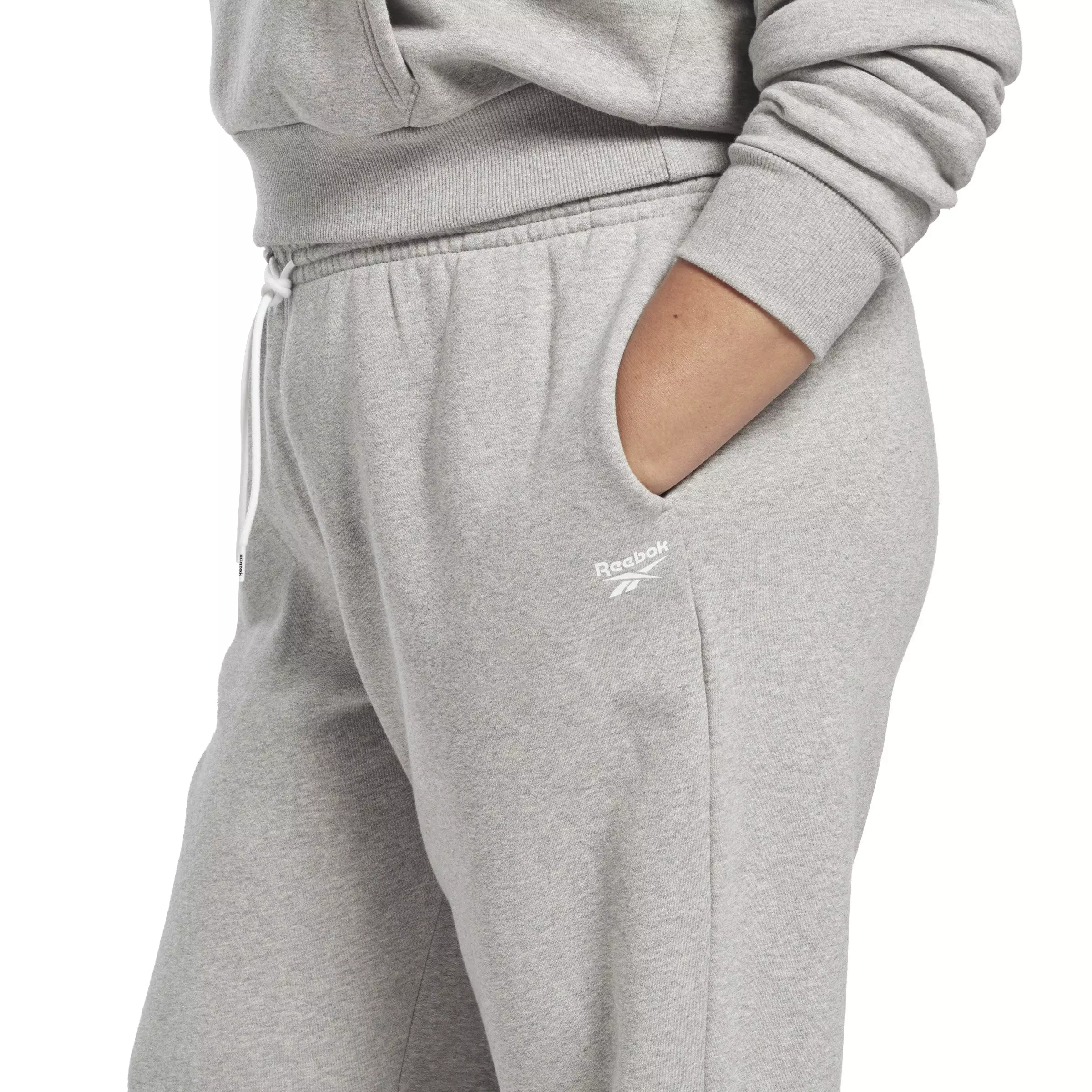 Reebok Women's Identity Fleece Joggers- Heather Grey - HEATHER/GREY
