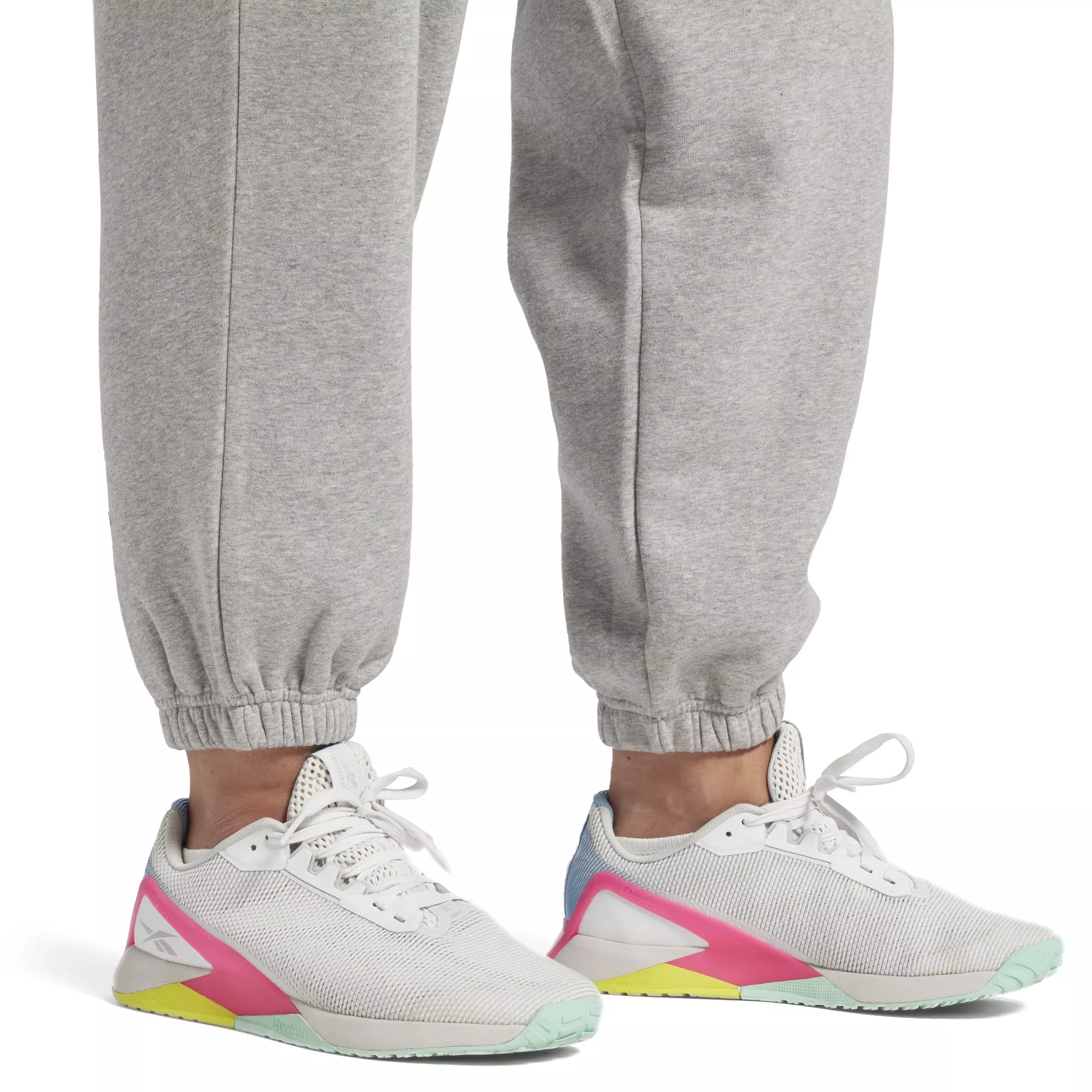 Reebok Women's Identity Fleece Joggers- Heather Grey - HEATHER/GREY
