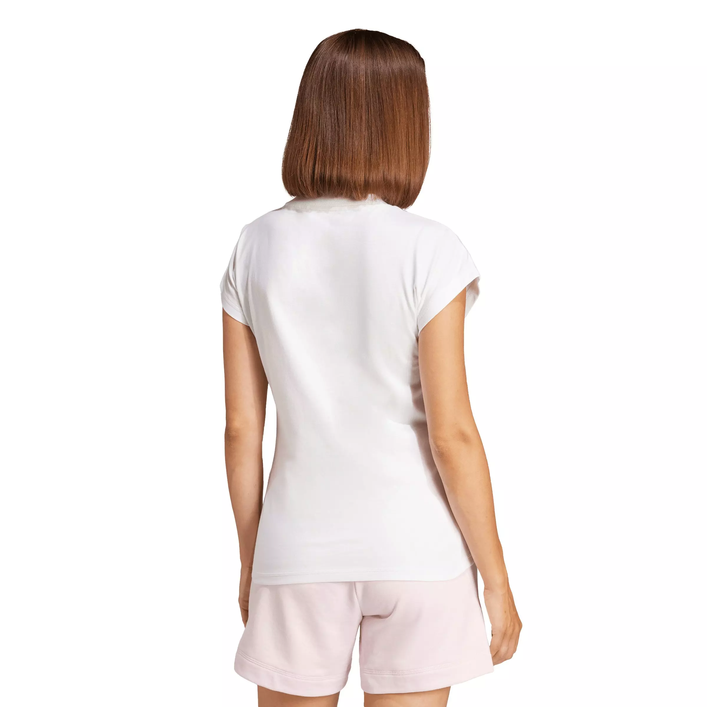 adidas Women's Essentials Linear Cotton T-Shirt - White - WHITE
